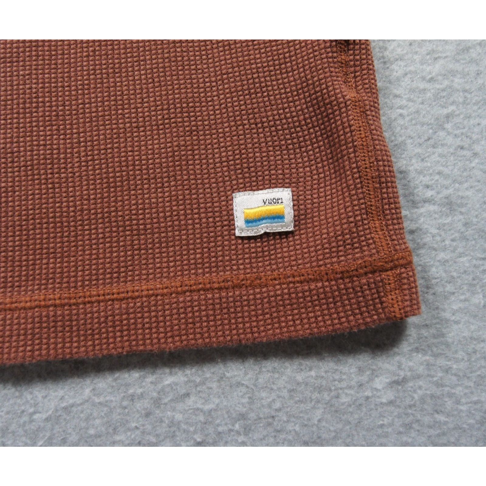 Vuori VUORI Shirt Mens XL Brown Waffle Knit Long Sleeve Crewneck Pullover Adult Size US XL / EU 56 / 4 - 4 Thumbnail