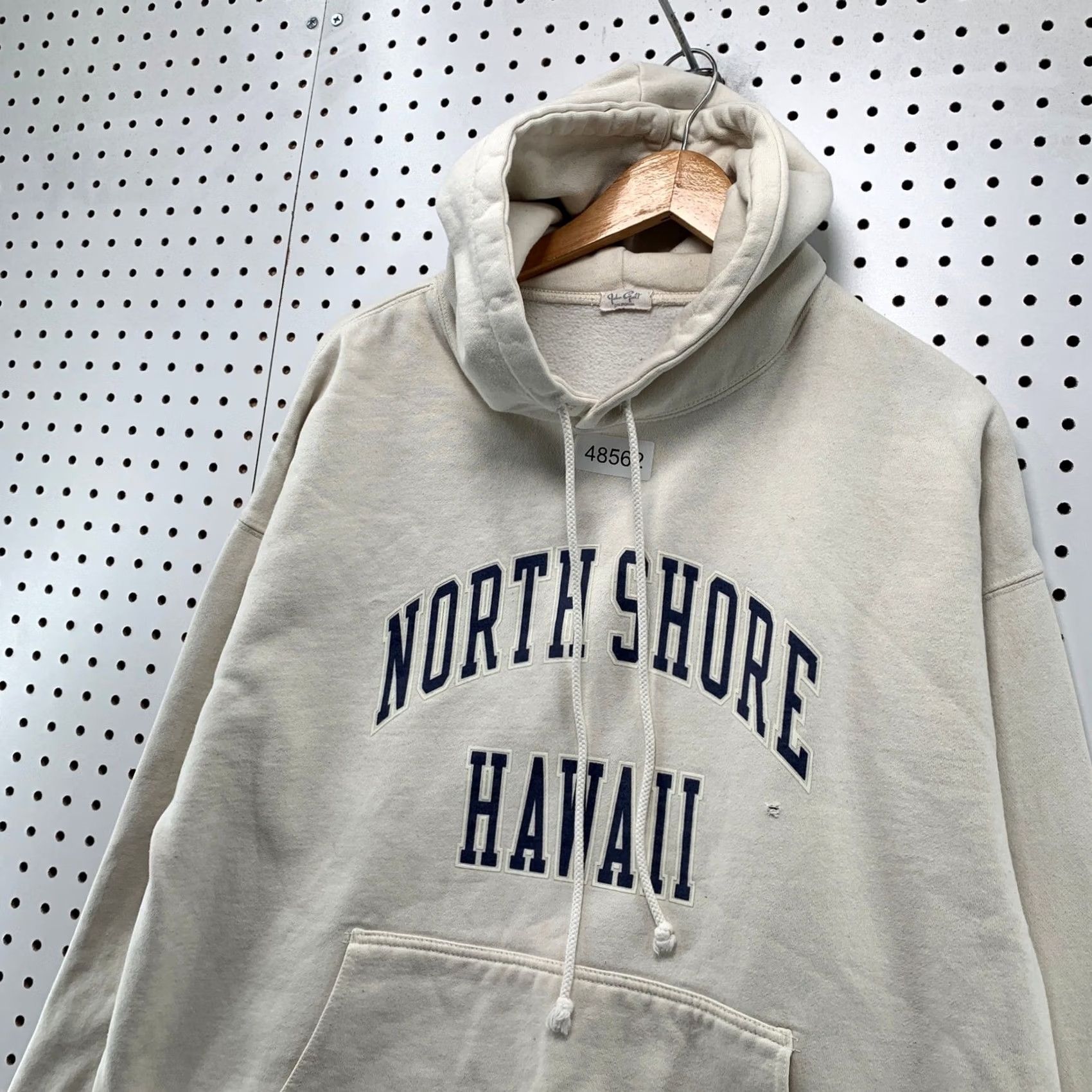 Vintage John Galt Hawaii Hoodie Womens OS Cream North Shore Oversized Sweatshirt Size ONE SIZE - 7 Thumbnail