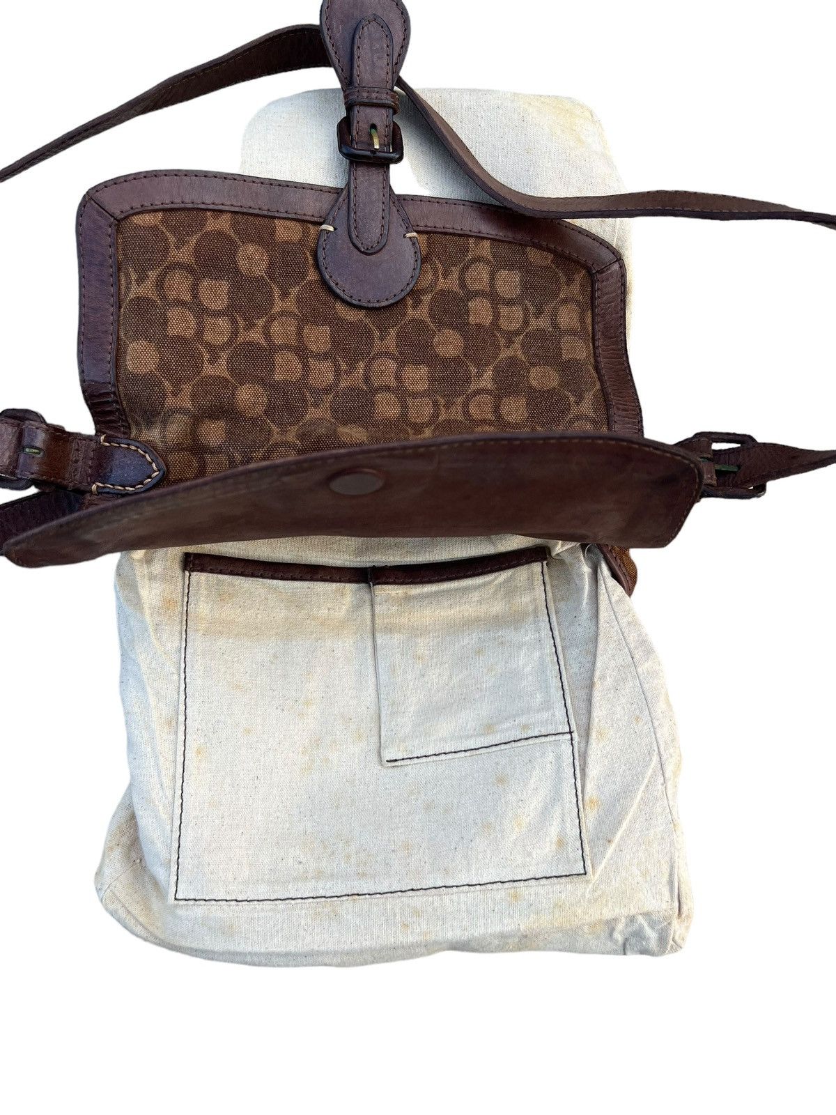 Japanese Brand Genten Japan Hybrid Canvas Leather Bag Size ONE SIZE - 22 Thumbnail