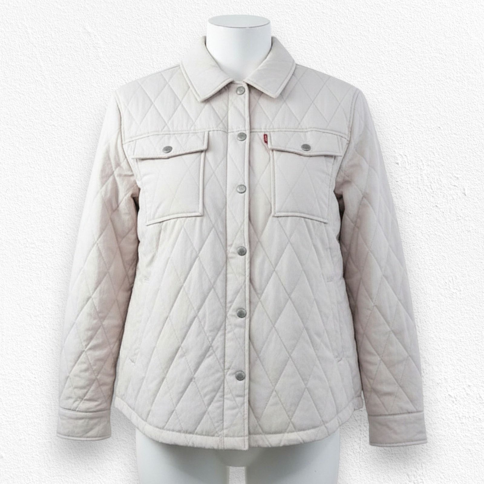 Levi's Levi’s Pastel Pink Quilted Shirt Jacket Shacket Size Medium Size M / US 6-8 / IT 42-44 - 1 Thumbnail