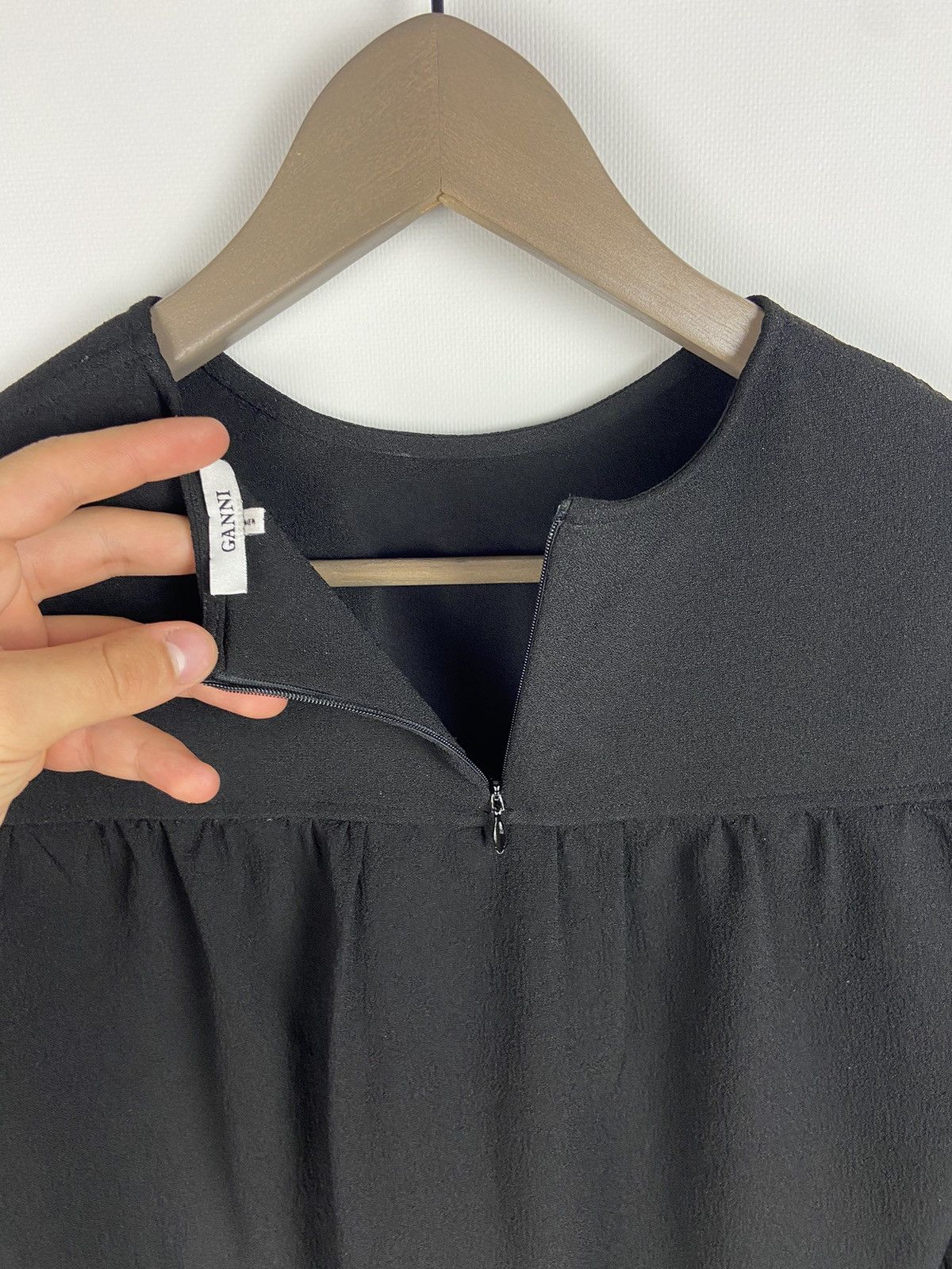Designer × Ganni GANNI Clark Top Blouse Womens Black Size XXS / US 00 / IT 34 - 14 Thumbnail