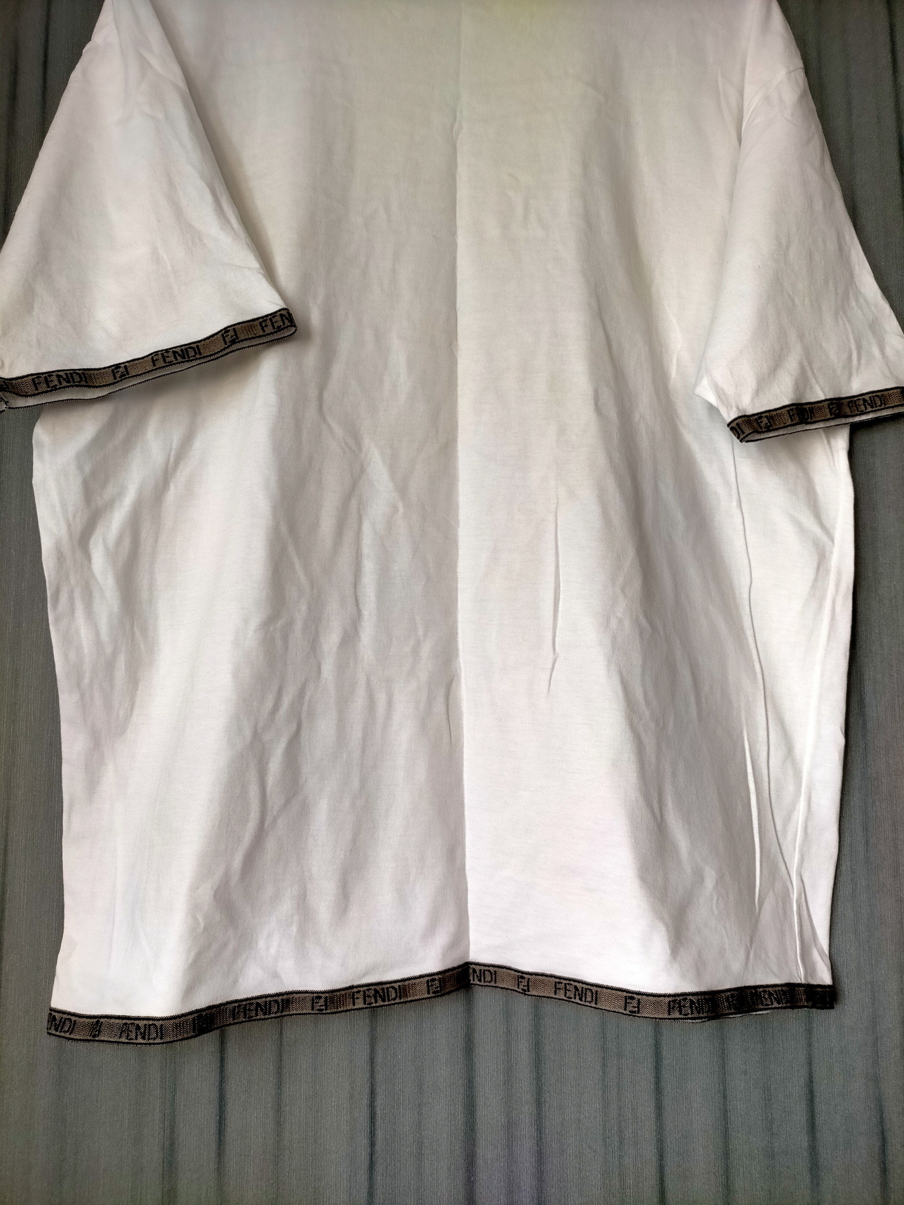 Fendi Fendi Made in italy Side Tape White Tee Size US L / EU 52-54 / 3 - 5 Thumbnail