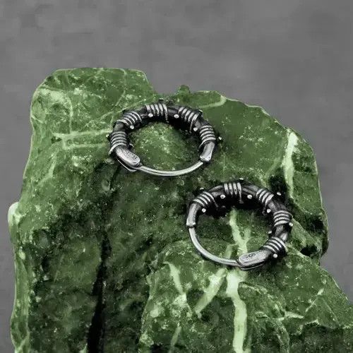 Vintage Stainless Steel Thorn Circle Hoop Earring Size ONE SIZE - 4 Thumbnail