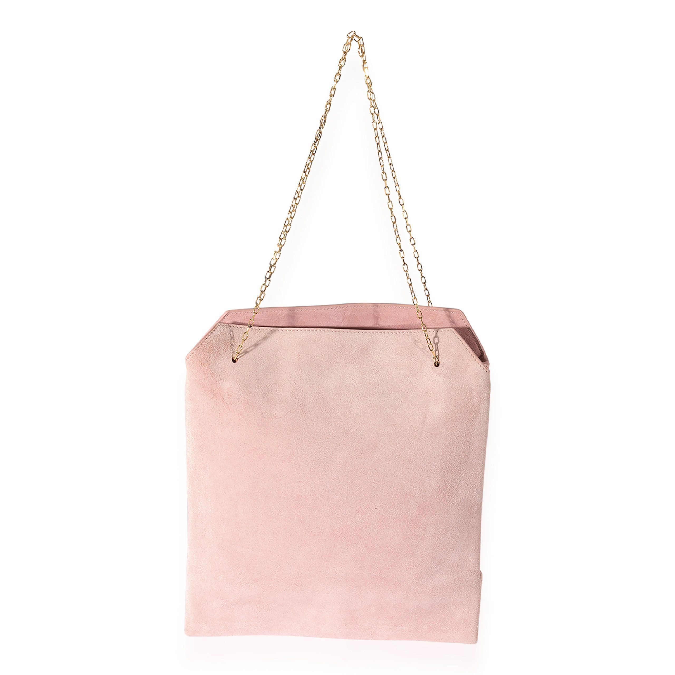 image of The Row Pink Suede Small Lunch Bag, Women's