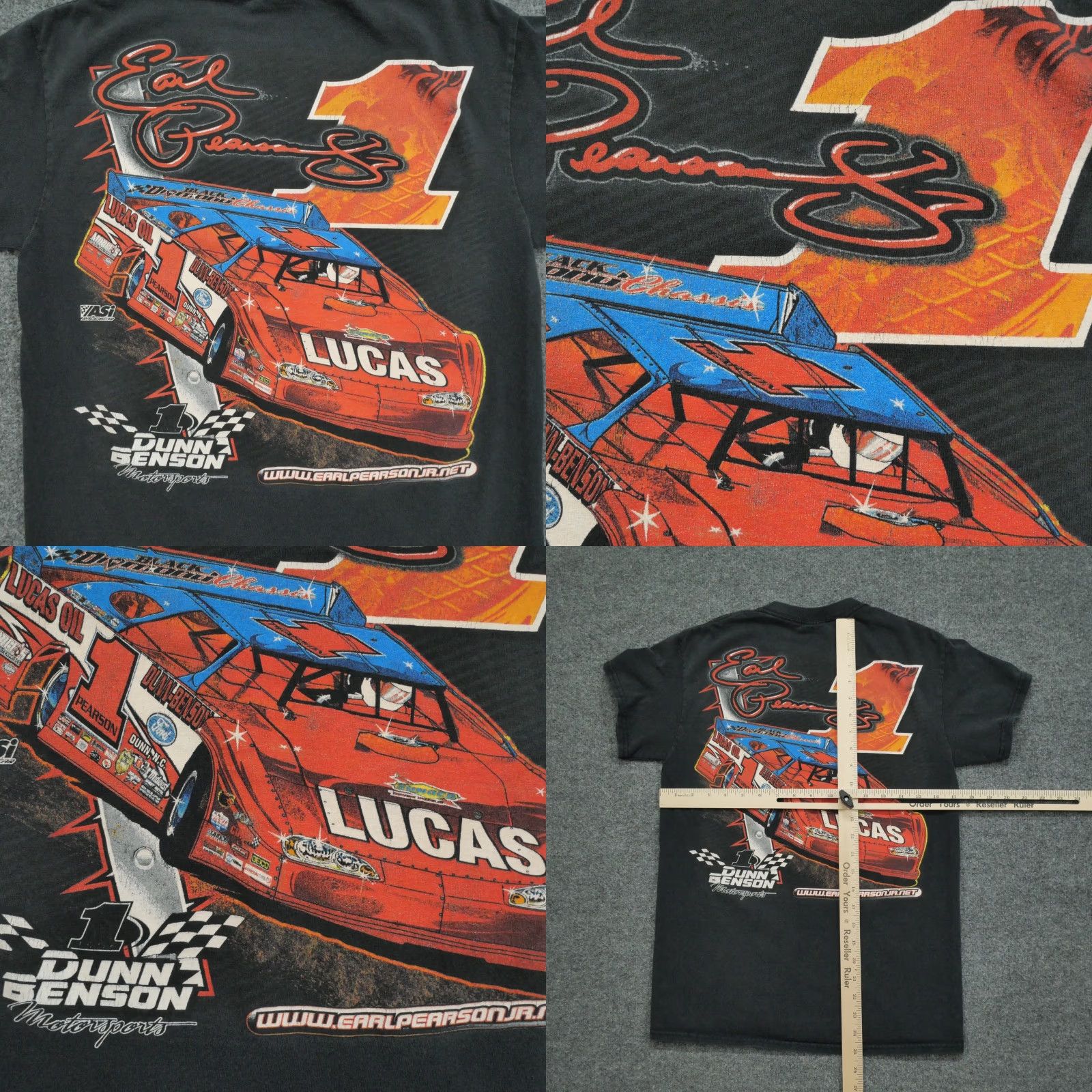 Gildan Gildan T Shirt Mens Small Black Motorsports Racing Cars Y2K Earl Pearson JR Size US S / EU 44-46 / 1 - 8 Thumbnail