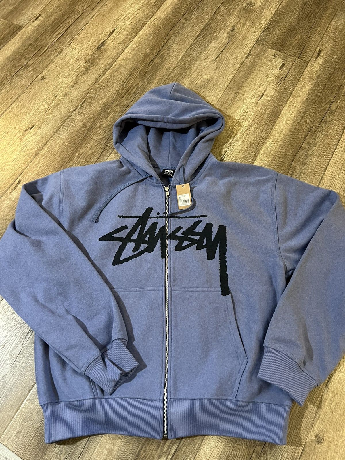 image of Stussy Venus Zip Up Hoodie in Black, Men's (Size 2XL)