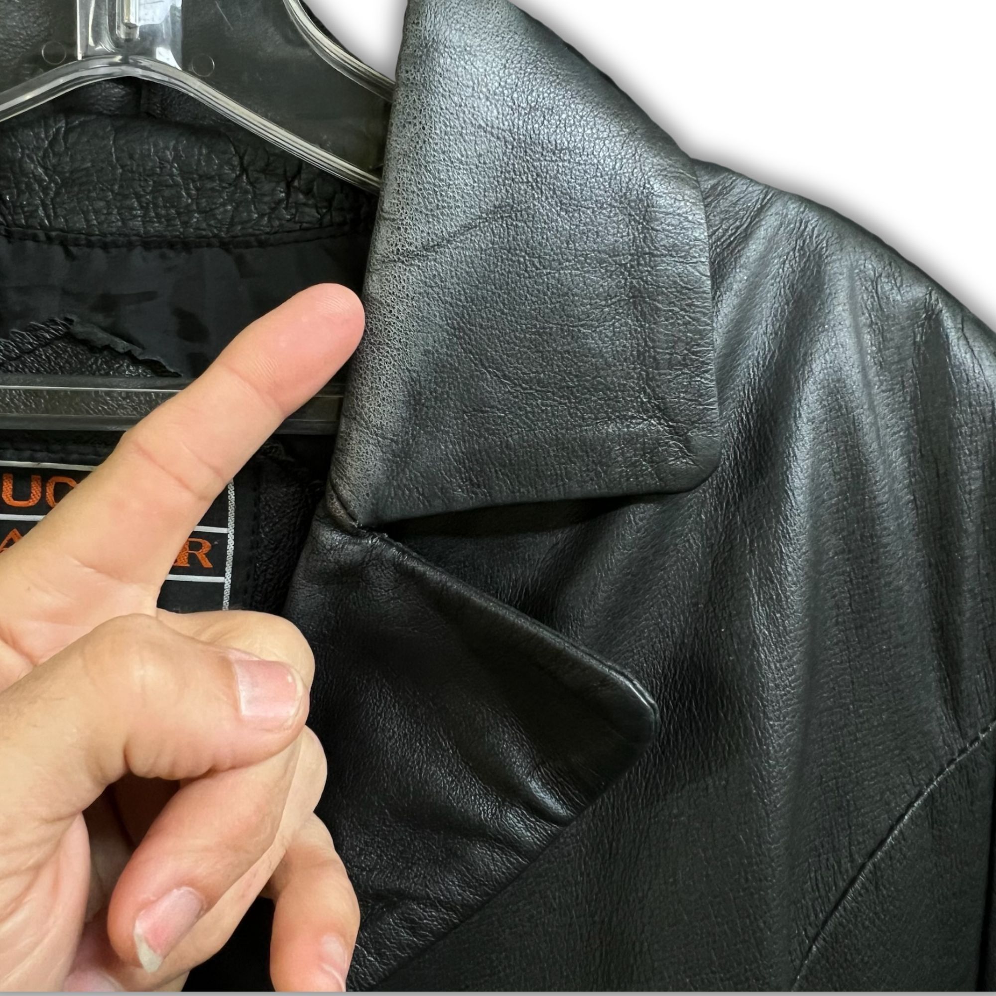 Other Vintage Lucky Leather Co. Elegant Black Leather Coat With Bu Size XL / US 12-14 / IT 48-50 - 5 Thumbnail