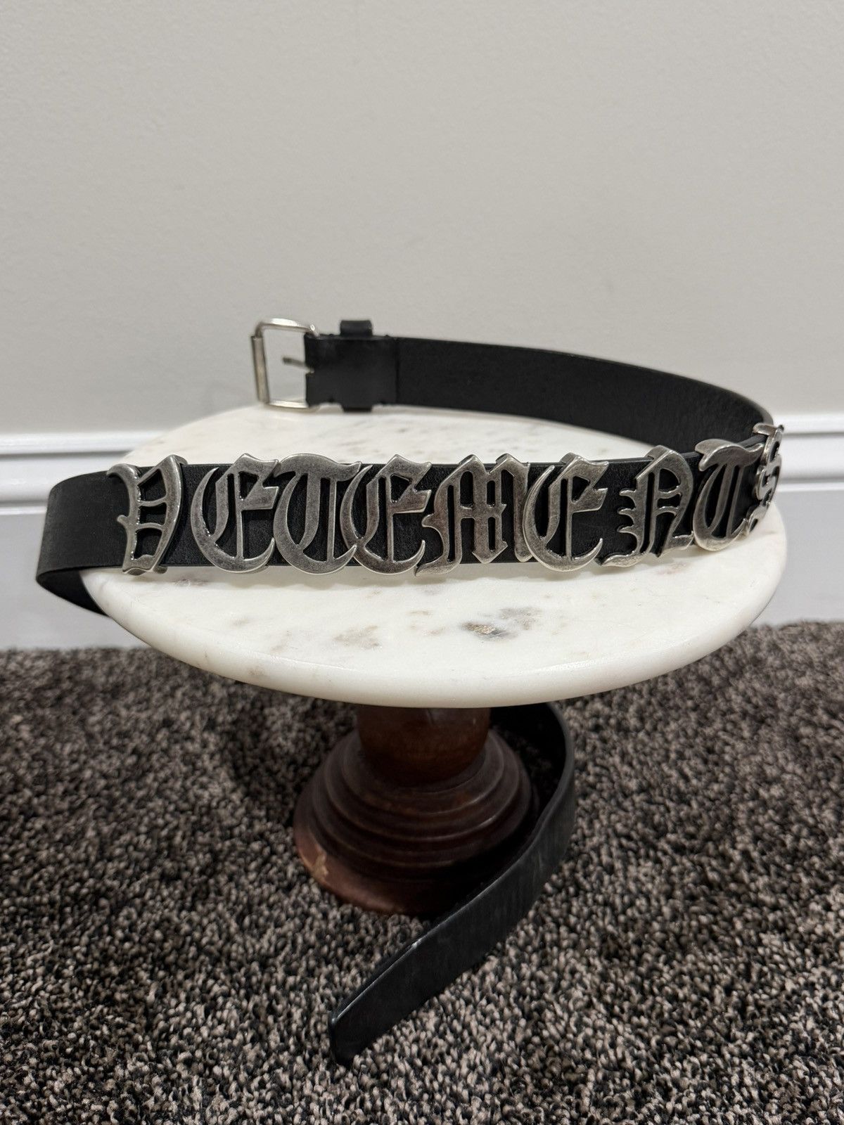 Vetements Vetements Gothic Logo Lettered Black/Silver Belt Size 32 - 9 Thumbnail