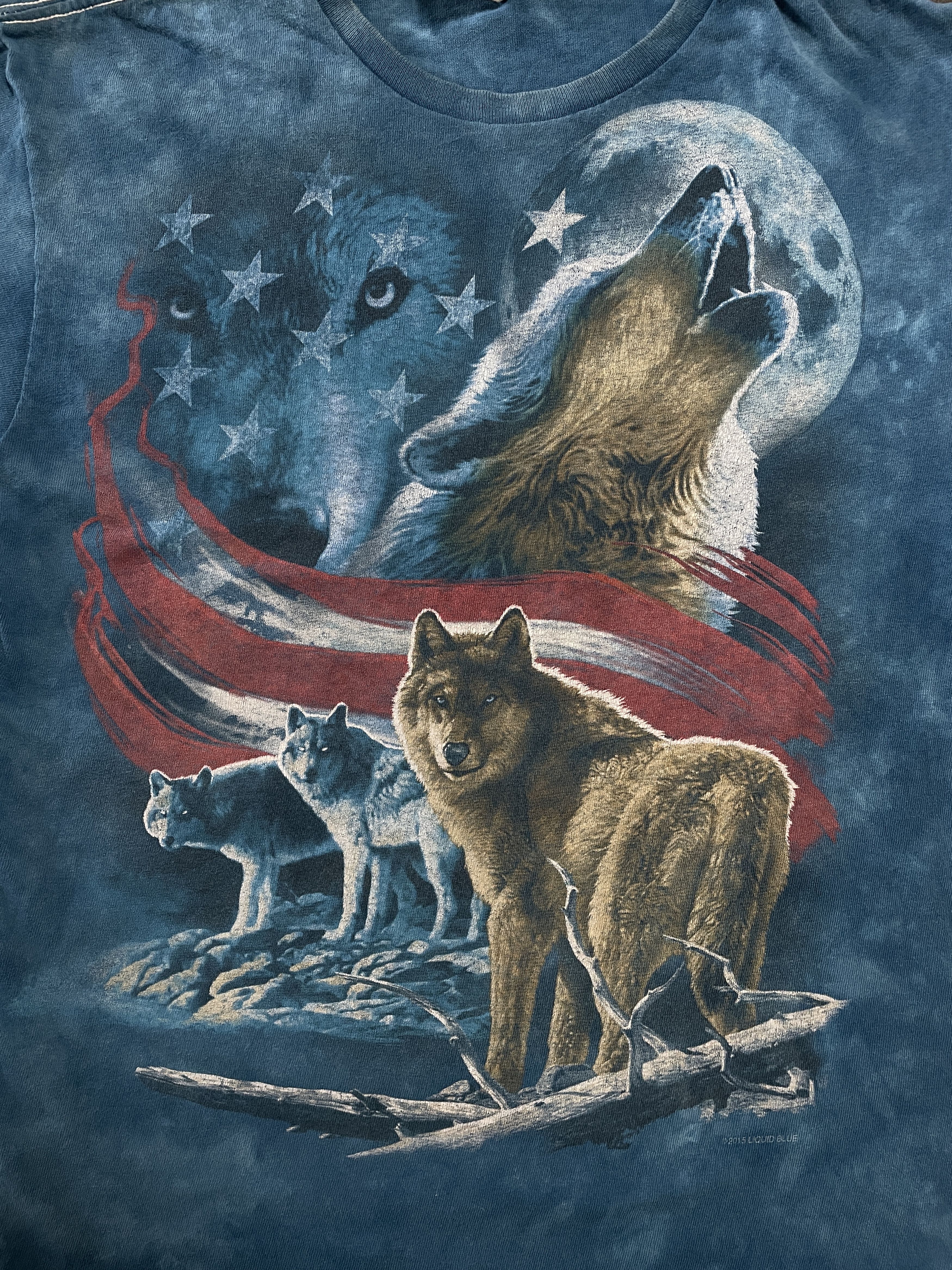 Liquid Blue Liquid Blue USA Flag Wolf Tie Dye Shirt Medium Size US M / EU 48-50 / 2 - 2 Thumbnail