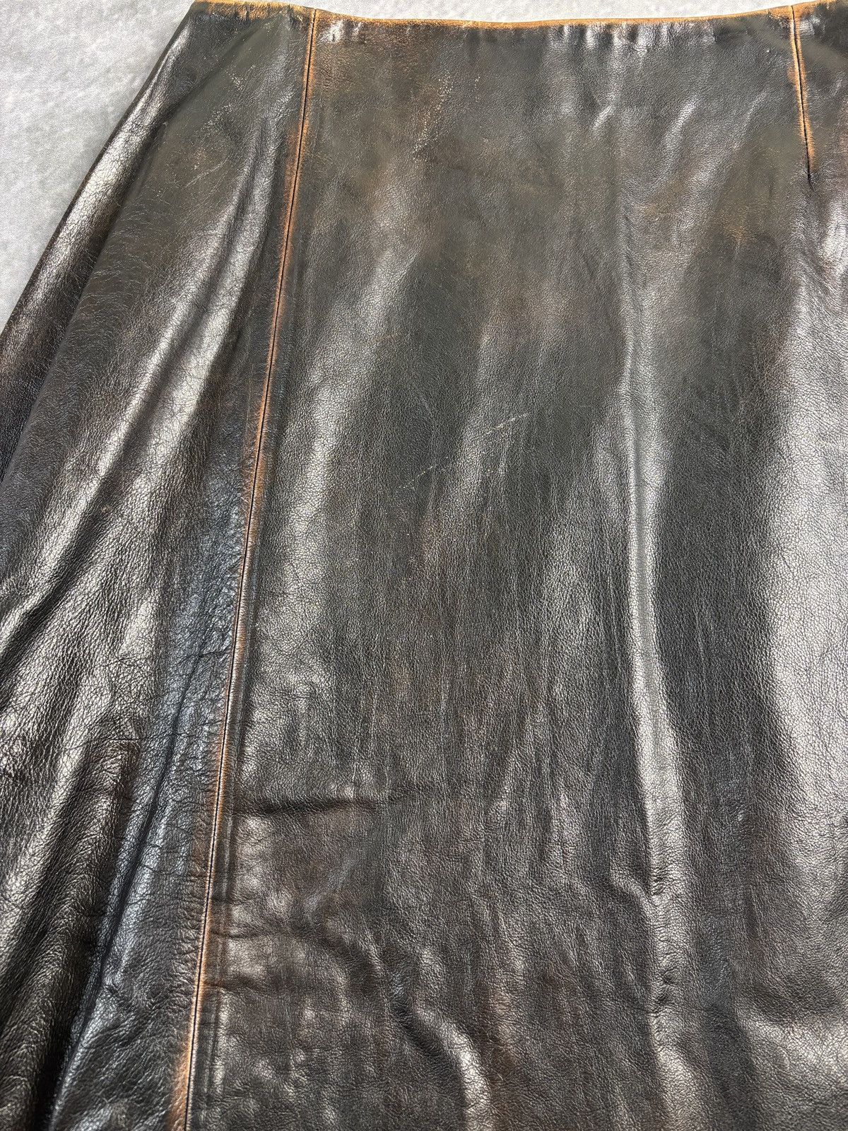 Prada F/W 2013 Prada Leather Skirt Runway Asymmetrical Maxi Long Size 27" / US 4 / IT 40 - 18 Thumbnail