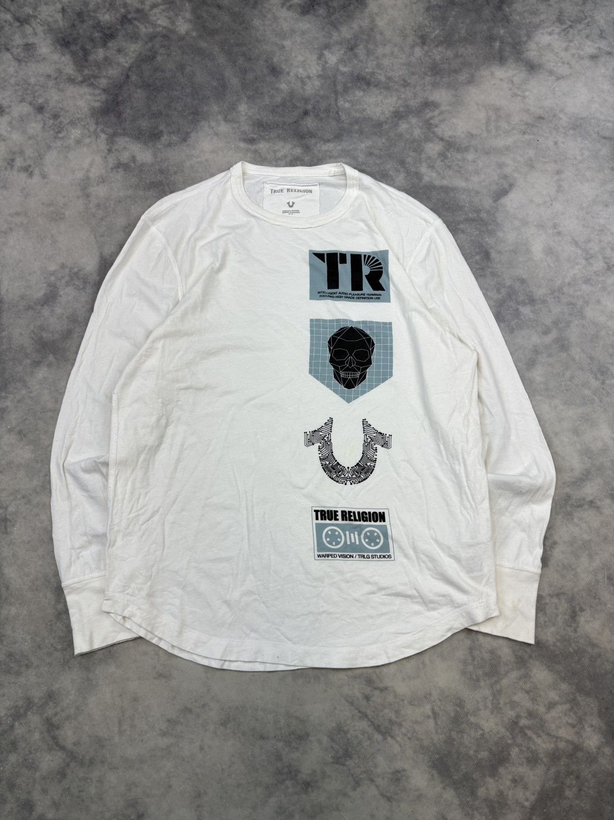 Affliction True Religion Skull longsleeve t shirt graphic opium white Size US M / EU 48-50 / 2 - 2 Thumbnail