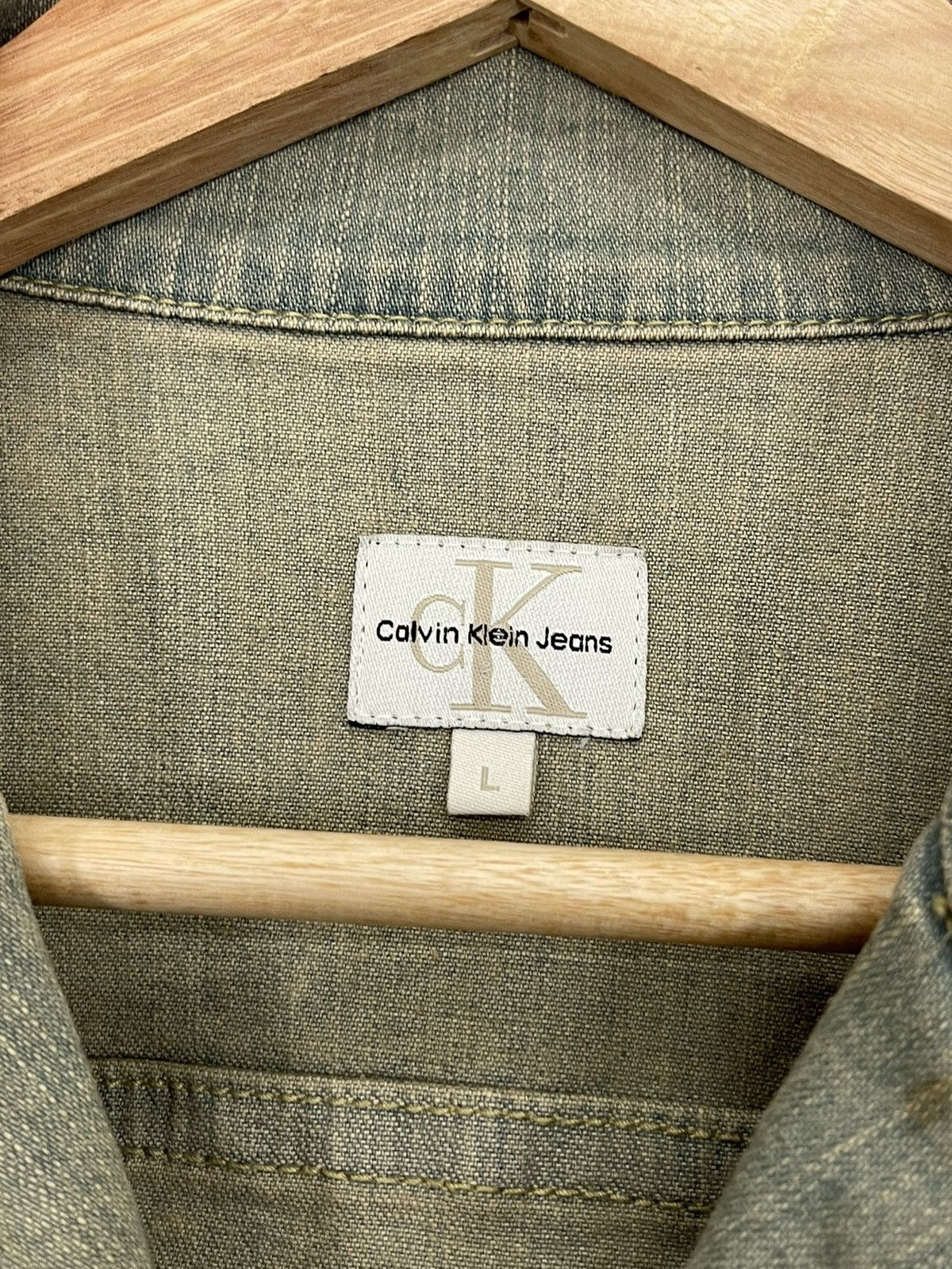Calvin Klein Vintage 00's Calvin Klein Mudwash Zip Front Jackets Denim Size US L / EU 52-54 / 3 - 8 Thumbnail