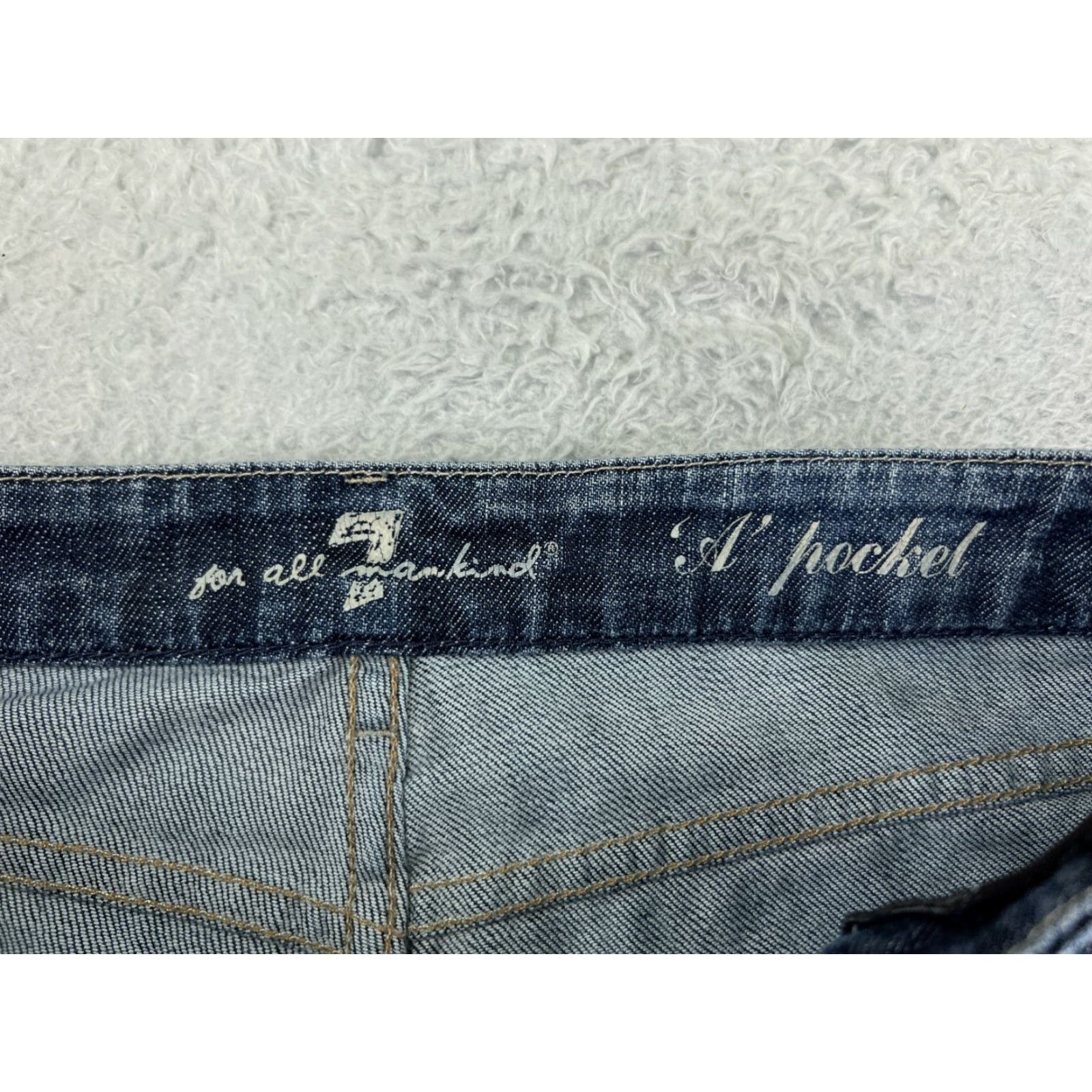 Vintage VINTAGE Seven7 Jeans Women 30 Blue Denim Bootcut A Pocket Low Rise Stretch Raw Hem Size 30" / US 8 / IT 44 - 3 Thumbnail