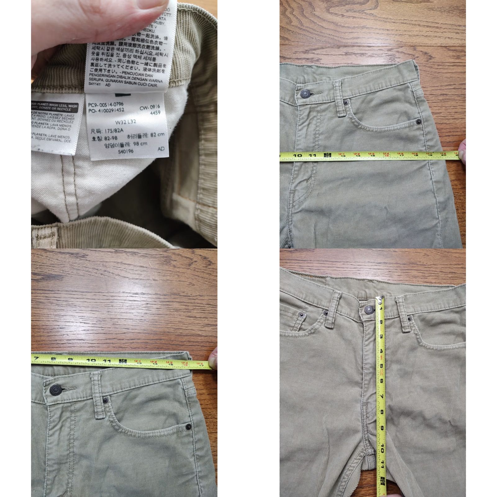 Levi's VINTAGE Levis Corduroy Pants 514 Mens 32x32 Brown 5-Pocket Straight Leg Levi's Logo Button Zipper Pants Mens Regular Brown Size US 32 / EU 48 - 8 Thumbnail