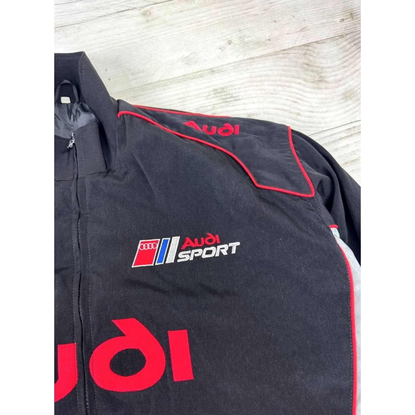 Logo 7 VINTAGE Audi Sport Bomber Racing Jacket Men XL Black Size US XL / EU 56 / 4 - 7 Thumbnail
