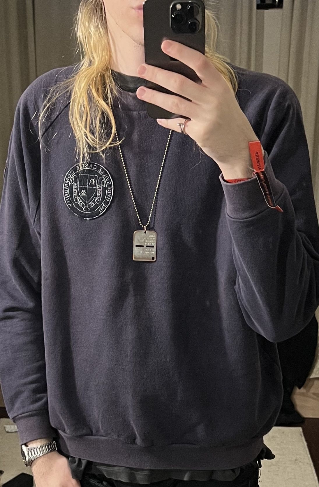 Raf Simons Raf Simons FW2000 Confusion Patch Sweatshirt Size US M / EU 48-50 / 2 - 10 Thumbnail
