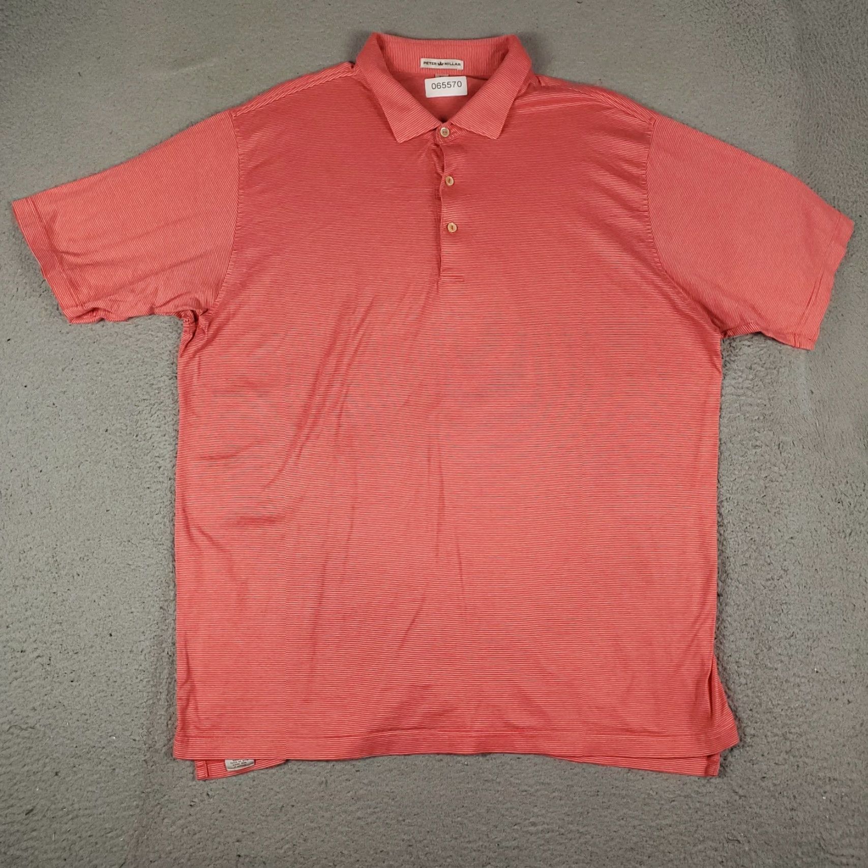 Peter Millar Peter Millar Polo Shirt Mens 2XL Pink Striped Golf Cotton Short Sleeve Shirt Size US XXL / EU 58 / 5 - 2 Thumbnail