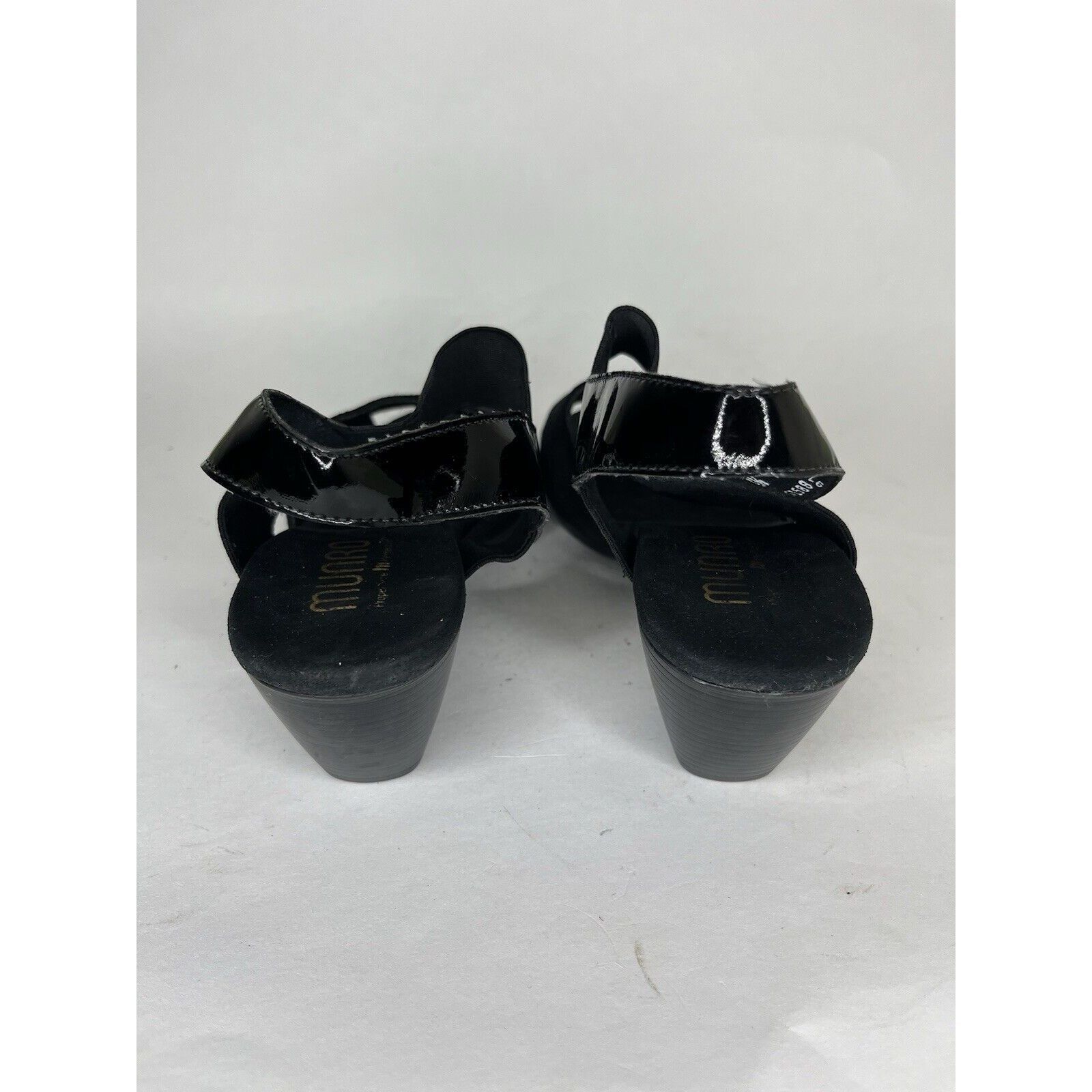 Other Munro Black Suede Patent Leather Slingback Heel Sandals Wome Size US 6.5 / IT 36.5 - 3 Thumbnail