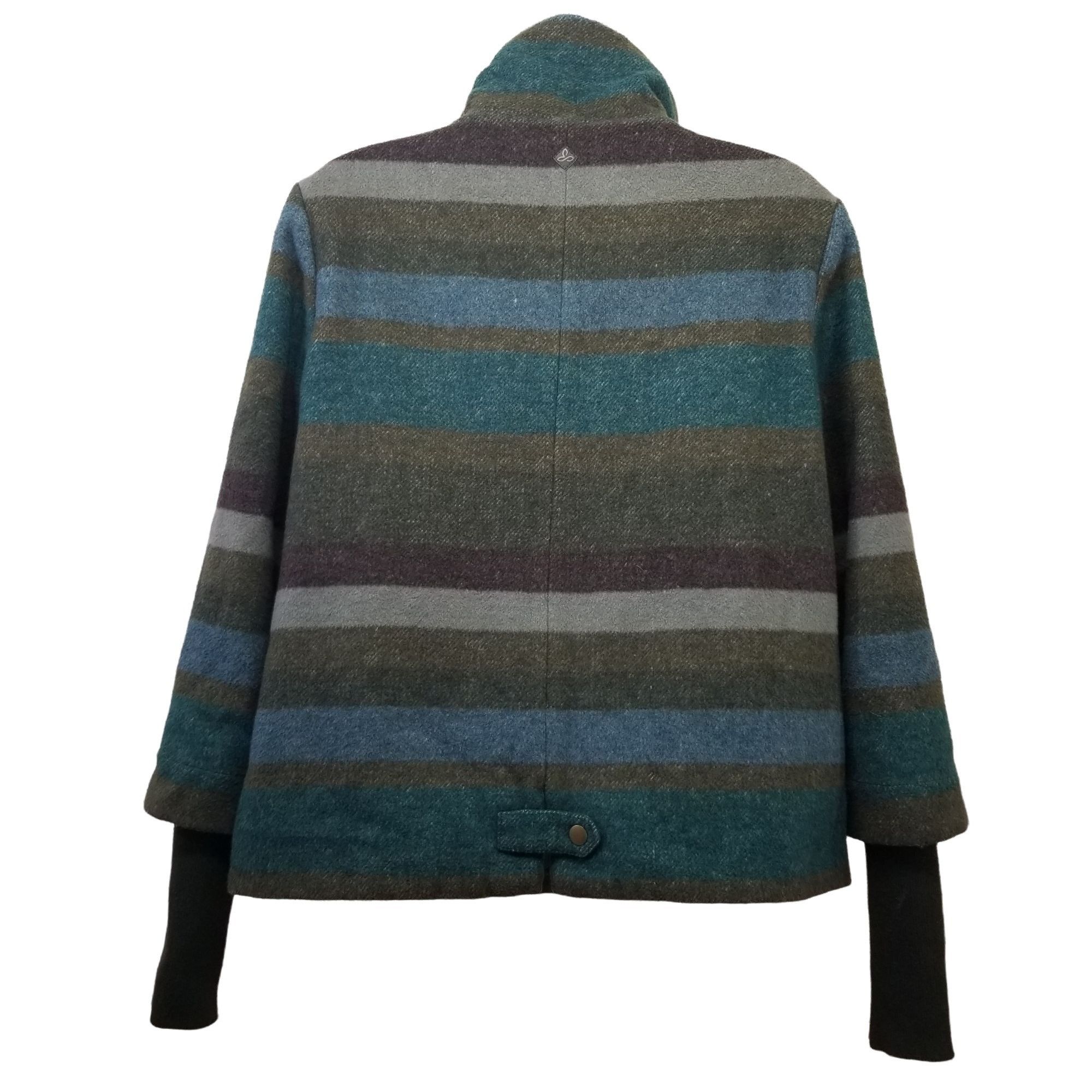 Prana Prana XS Green Blue Plaid Wool LILY Jacket Knit Winter Layer Size XS / US 0-2 / IT 36-38 - 3 Thumbnail