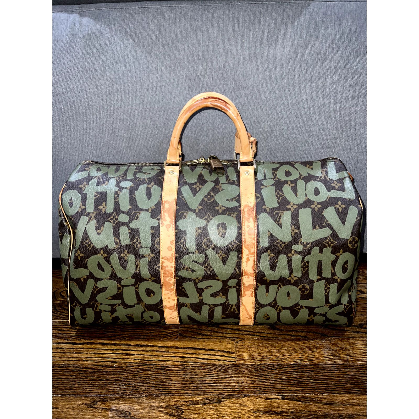 Louis Vuitton Louis Vuitton Keepall Dark Green Weekend Travel Bag Size ONE SIZE - 6 Thumbnail