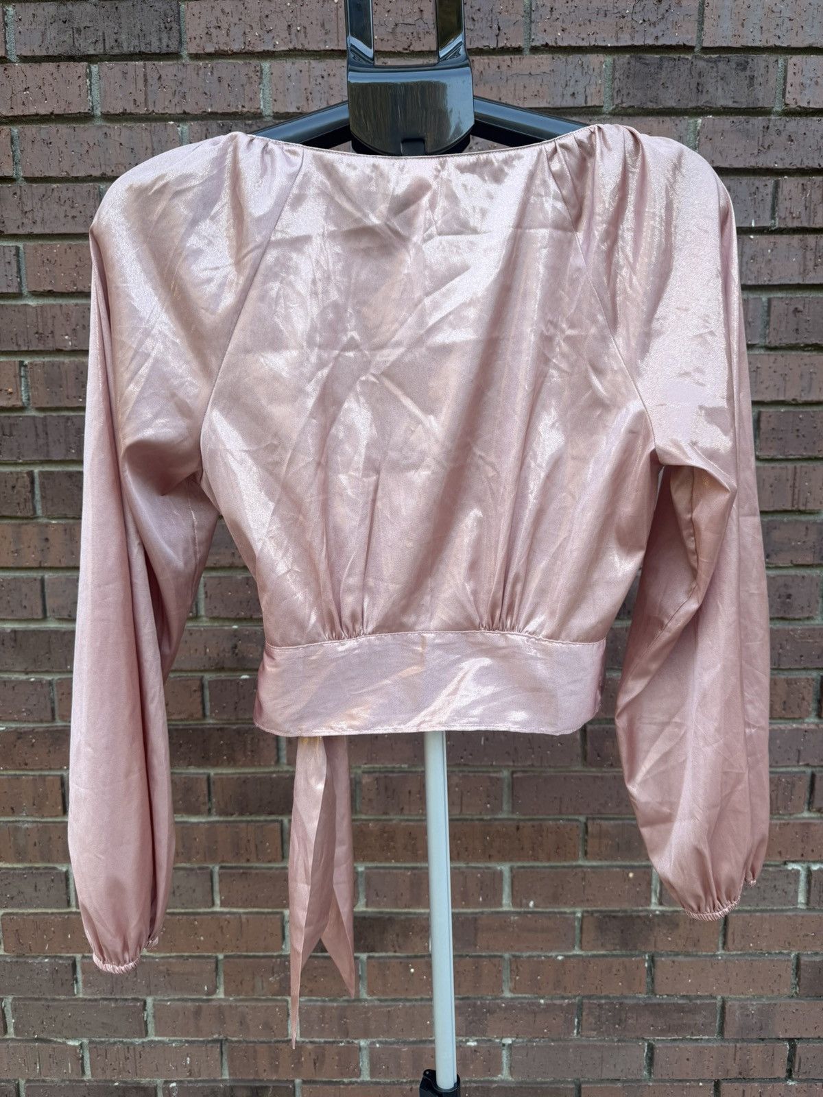 Victoria's Secret Victorias Secret Wrap Blouse Metallic Rose Pink Shimmer Size S / US 4 / IT 40 - 5 Thumbnail