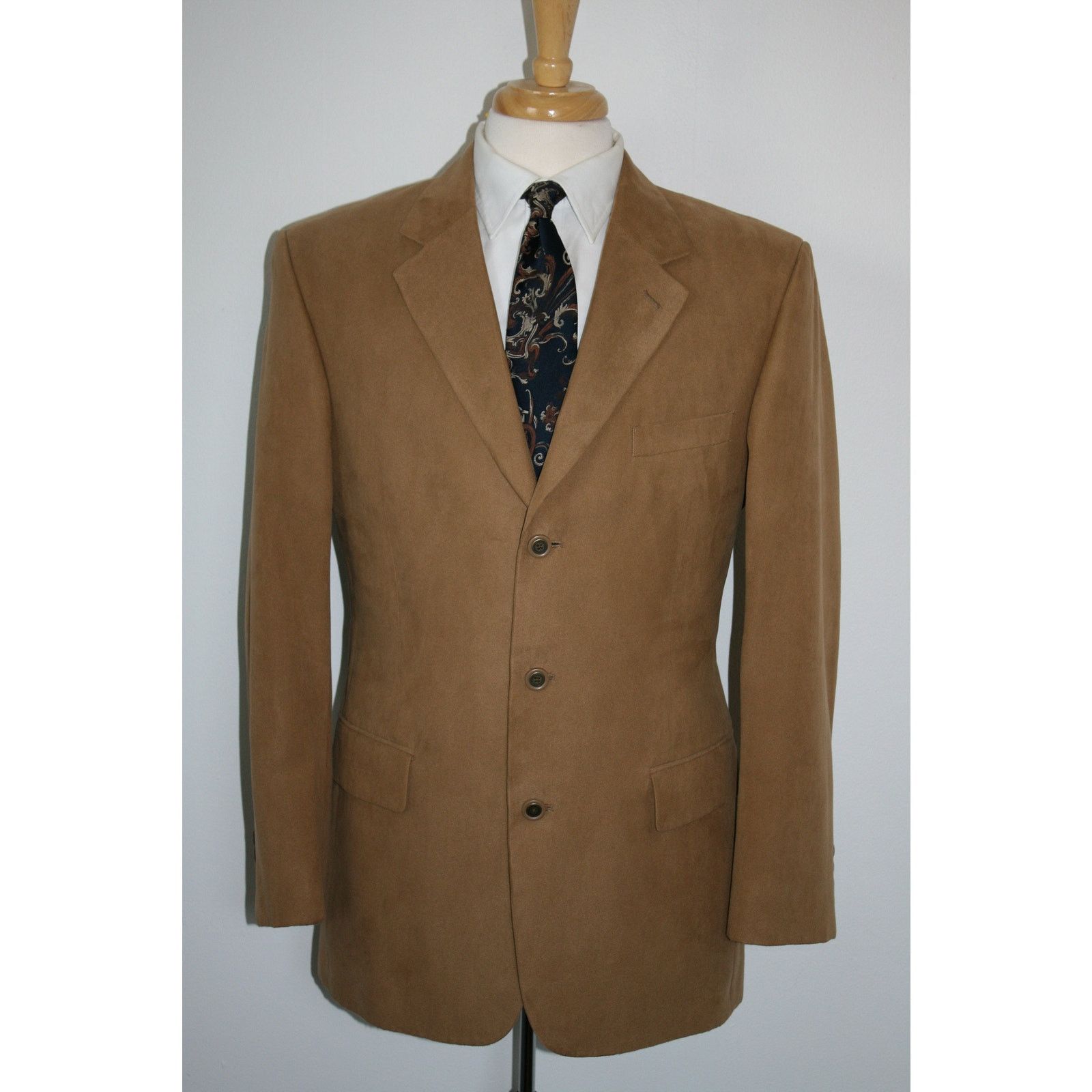 Alfani 42R Alfani Faux Suede Blazer 42R, Brown Polyester Sport Coat Size 42R - 2 Thumbnail