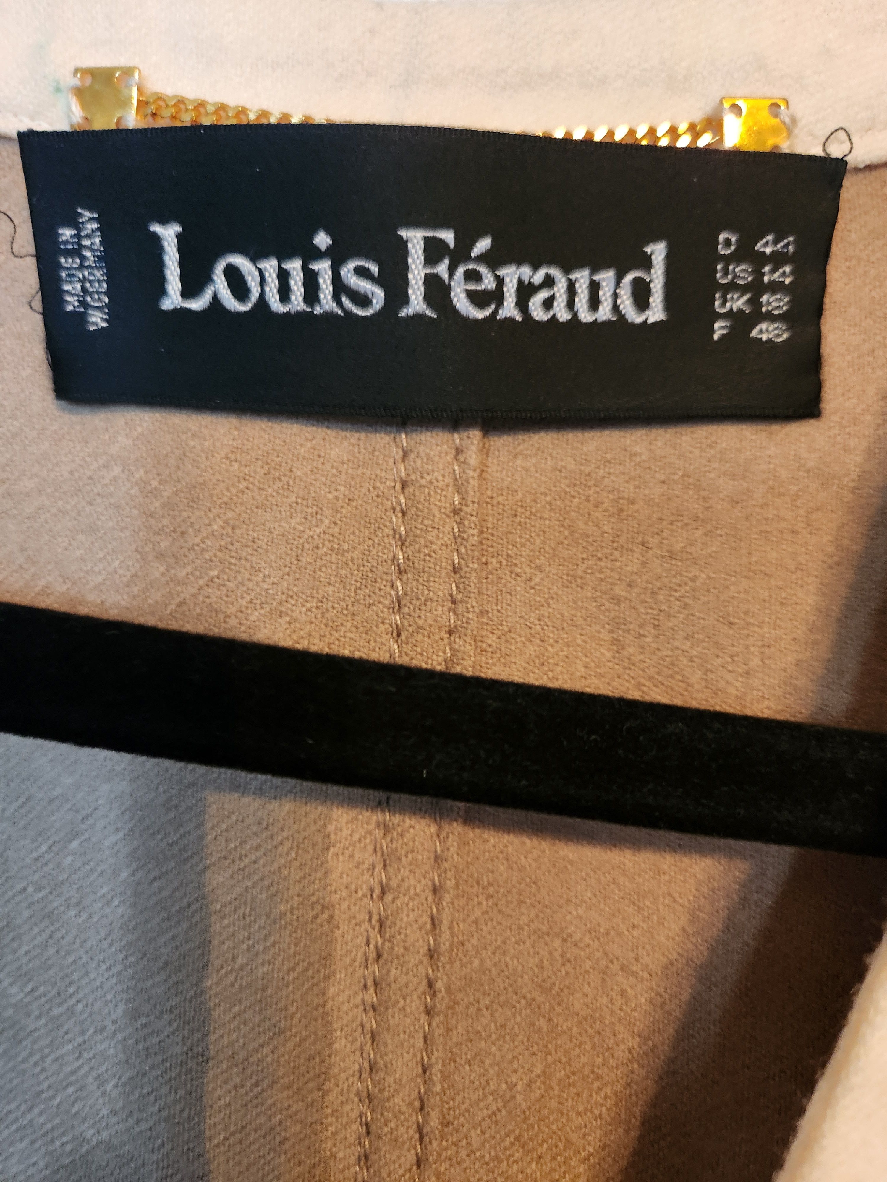 Louis Feraud Vintage 80's 100% Wool Double Breast Beige Blazer Size L / US 10 / IT 46 - 4 Thumbnail