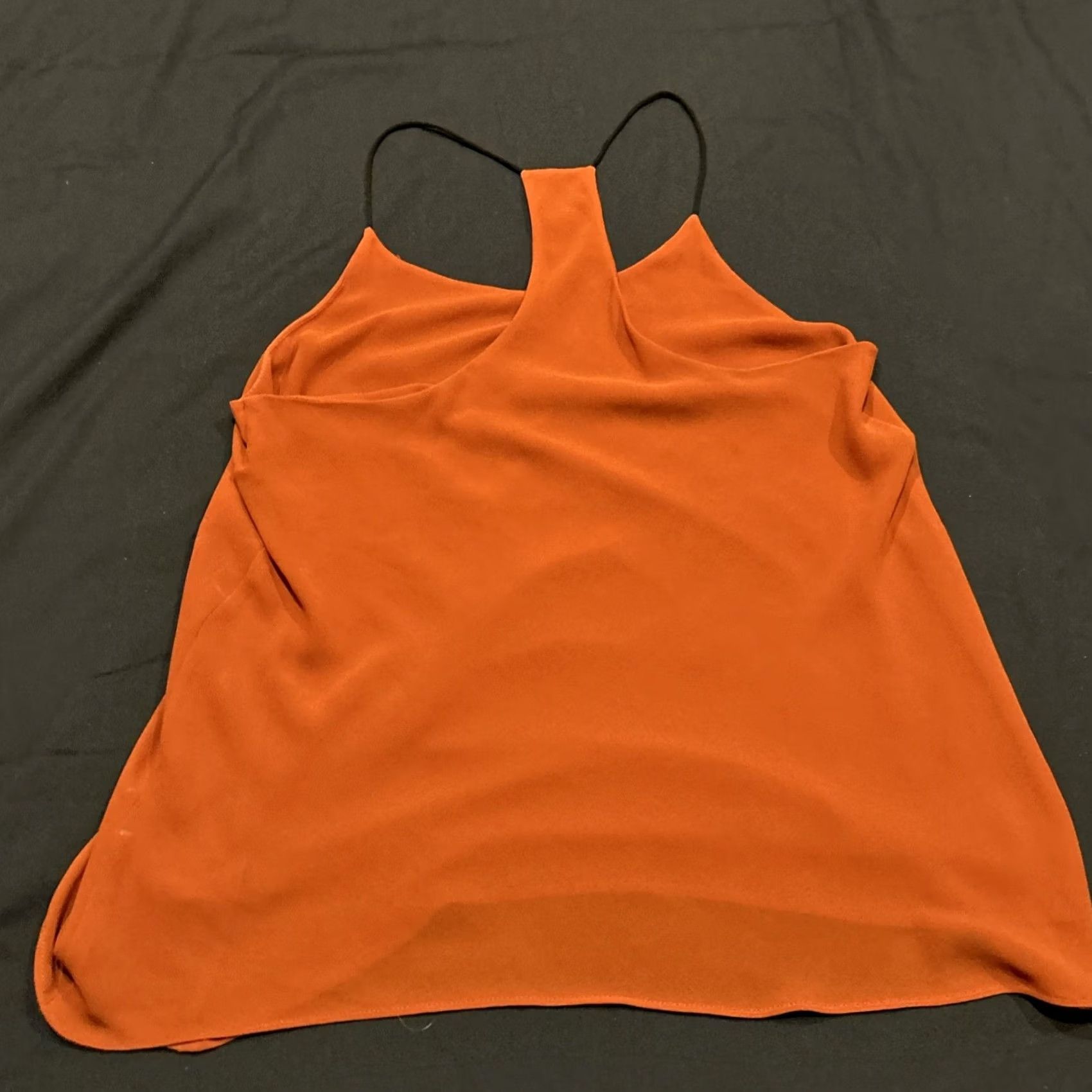 Vintage Naked Zebra Blouse Sleeveless Top S Orange Camisole Strappy Lined Polyester V-Neck Zebra Pattern Women Tank Size S / US 4 / IT 40 - 5 Thumbnail