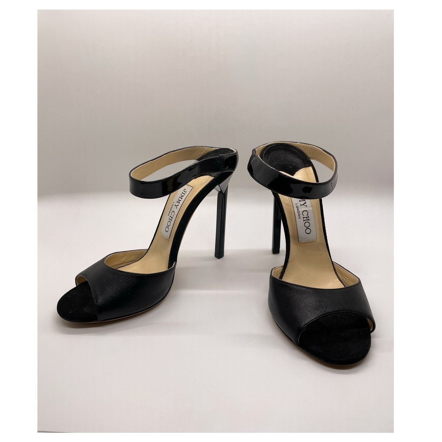 Jimmy Choo Jimmy Choo Black Leather Heeled Sandals size 36 1/2 / US 6.5 Size US 6.5 / IT 36.5 - 2 Thumbnail