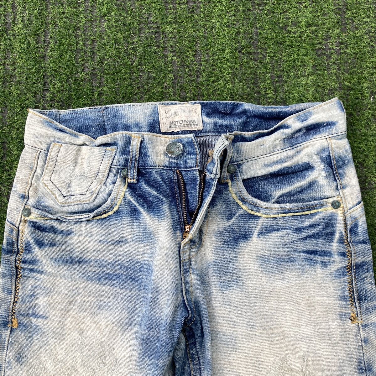 If Six Was Nine × Japanese Brand HOTCHKISS DENIM FLARED DISTRESSED JEANS Size US 28 / EU 44 - 9 Thumbnail