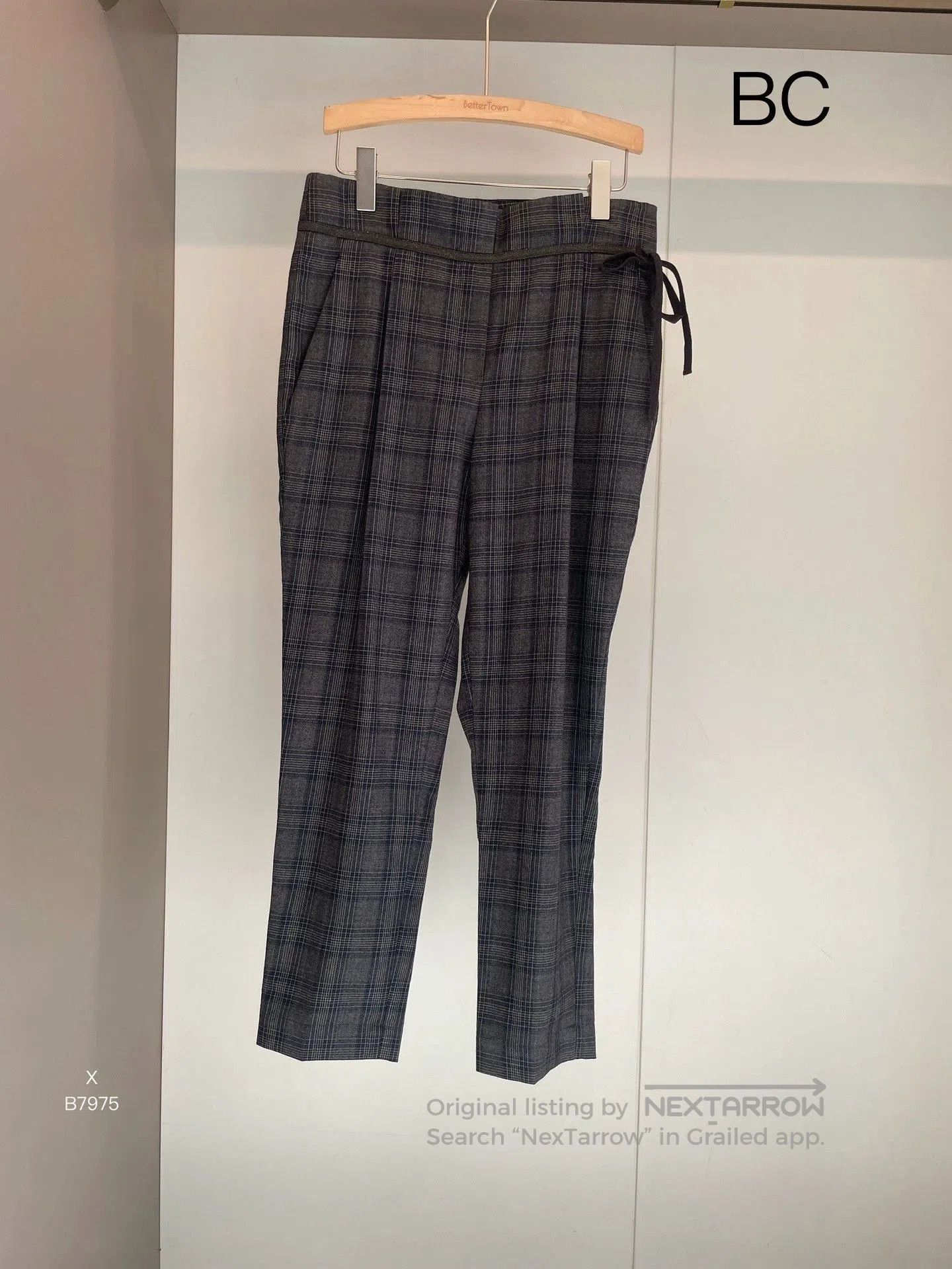 Brunello Cucinelli gray checkered wool long pants by brunello cucinelli. Size US 36 / EU 52 - 1 Thumbnail
