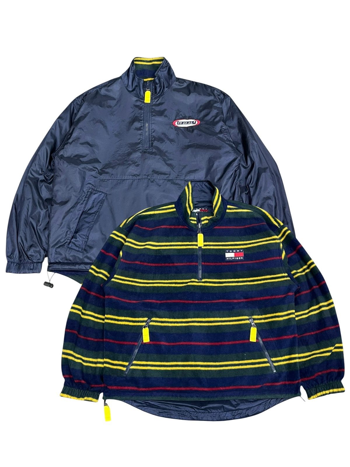 Tommy Hilfiger Vintage 90s Tommy Hilfiger Reversible Stripe Fleece Nylon Size US L / EU 52-54 / 3 - 5 Thumbnail