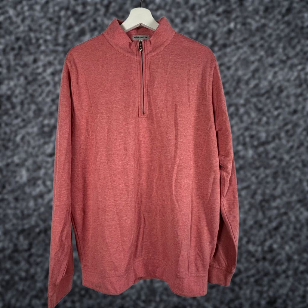 Peter Millar Peter Millar Mens Pink Pullover 1/4 Zip Knit Sweater Large Cotton Modal Long Sleeve Mock Neck Casual Golf Winter Fall Spring Mens Size US L / EU 52-54 / 3 - 1 Thumbnail