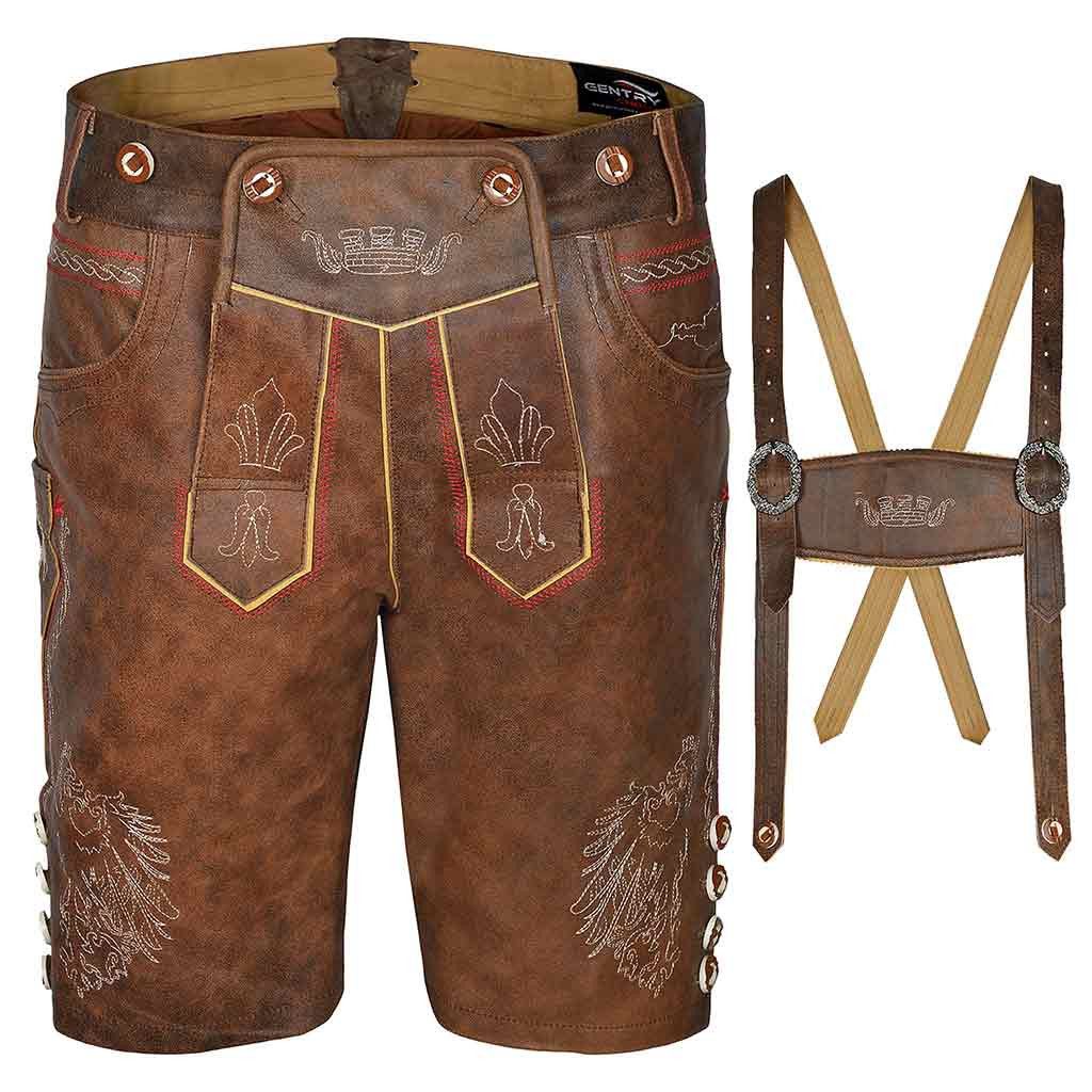 Other Leather Lederhosen Red Brown Size US 36 / EU 52 - 1 Thumbnail