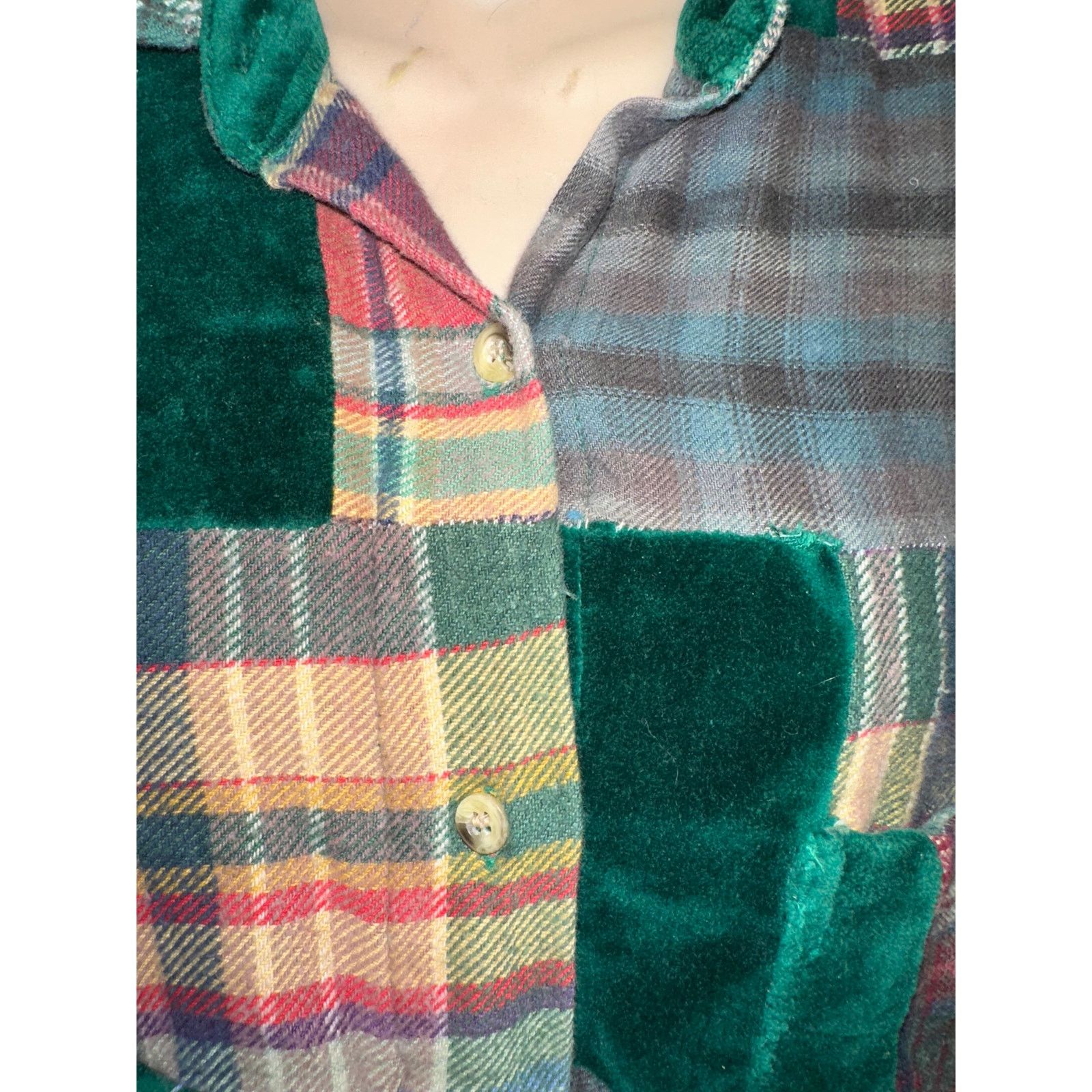 Other VINTAGE VELVET FLANNEL PATCHWORK PLAID SHIRT OR JACKET Size M / US 6-8 / IT 42-44 - 6 Thumbnail