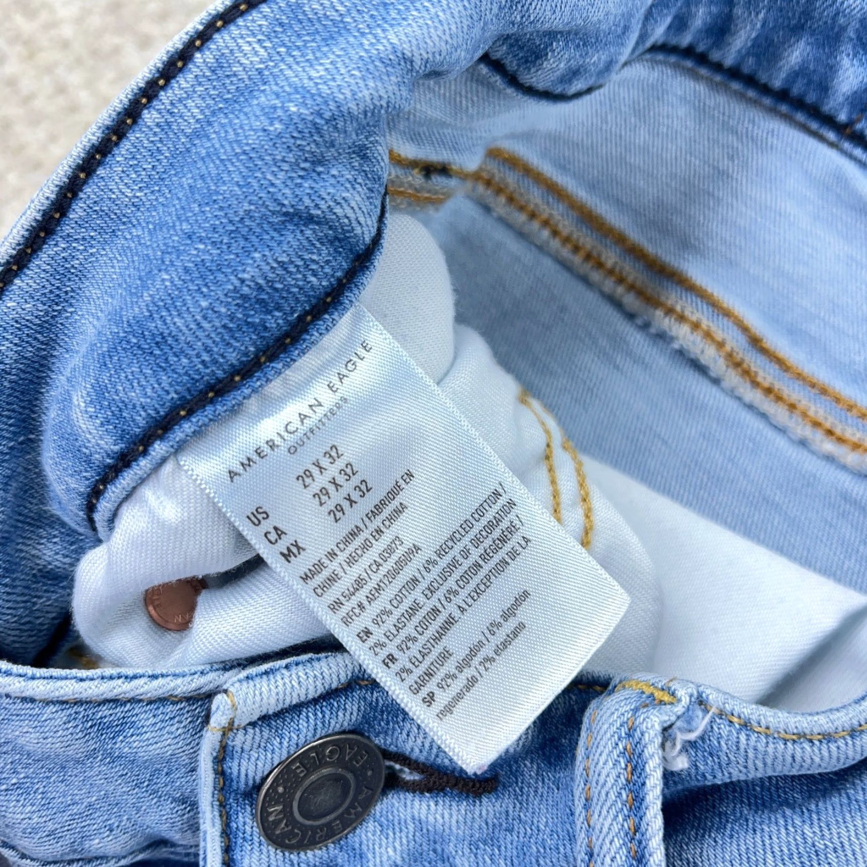 American Eagle Outfitters VINTAGE not applicable - ignore; Generate title: "American Eagle Outfitters Jeans Men 29x32 Athletic Fit Light Wash Straight Leg 5-Pocket Denim Blue" Size US 29 - 4 Thumbnail