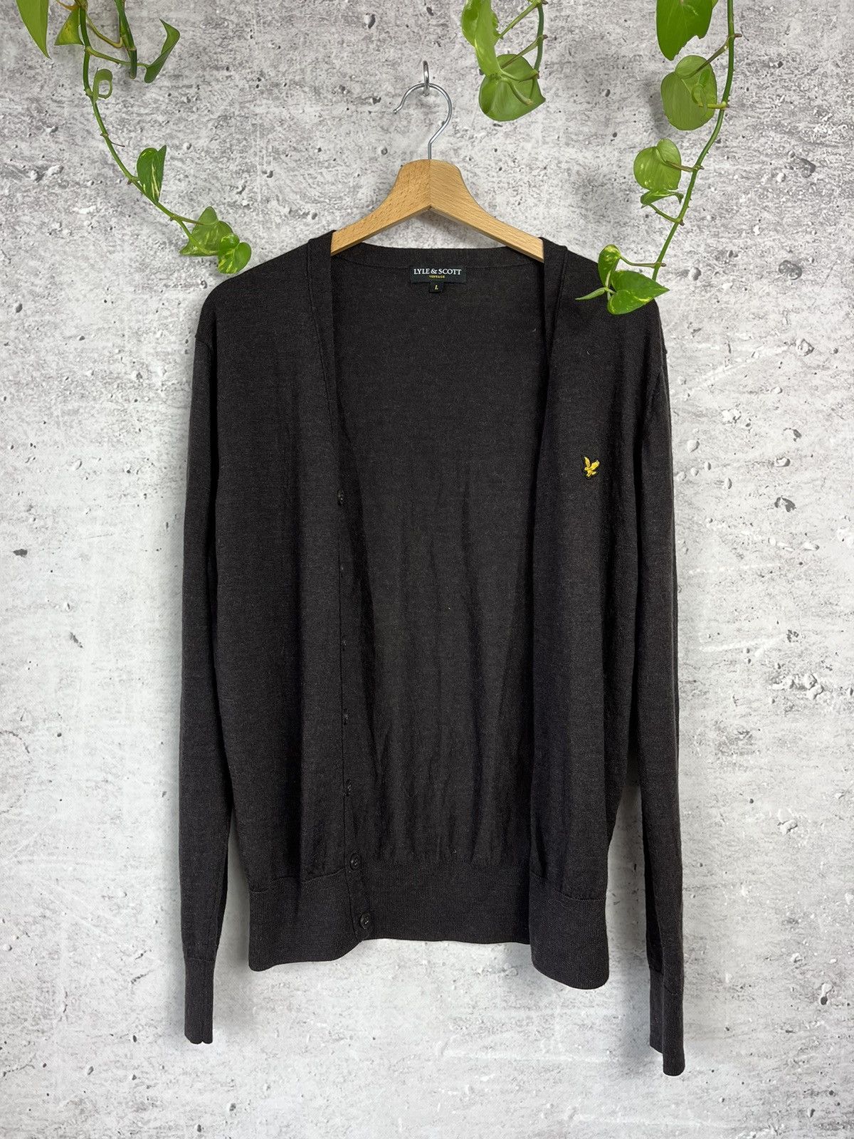 Designer × Lyle & Scott Lyle & Scott - 100% Merino Wool Cardigan Sweater Size US L / EU 52-54 / 3 - 8 Thumbnail