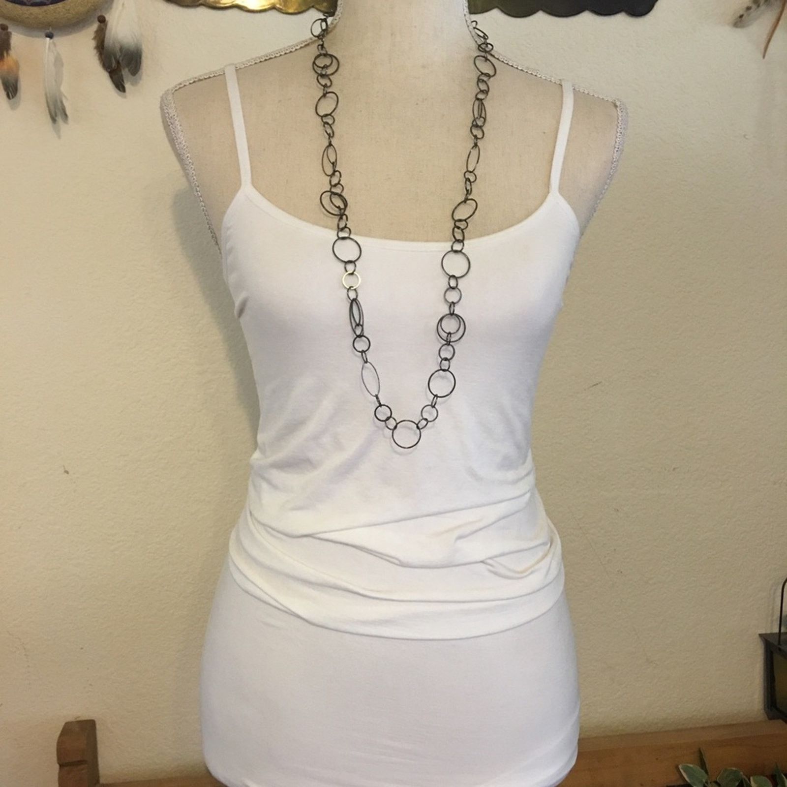 Jewelry NY&Co dark chrome chain link long necklace Size ONE SIZE - 4 Thumbnail