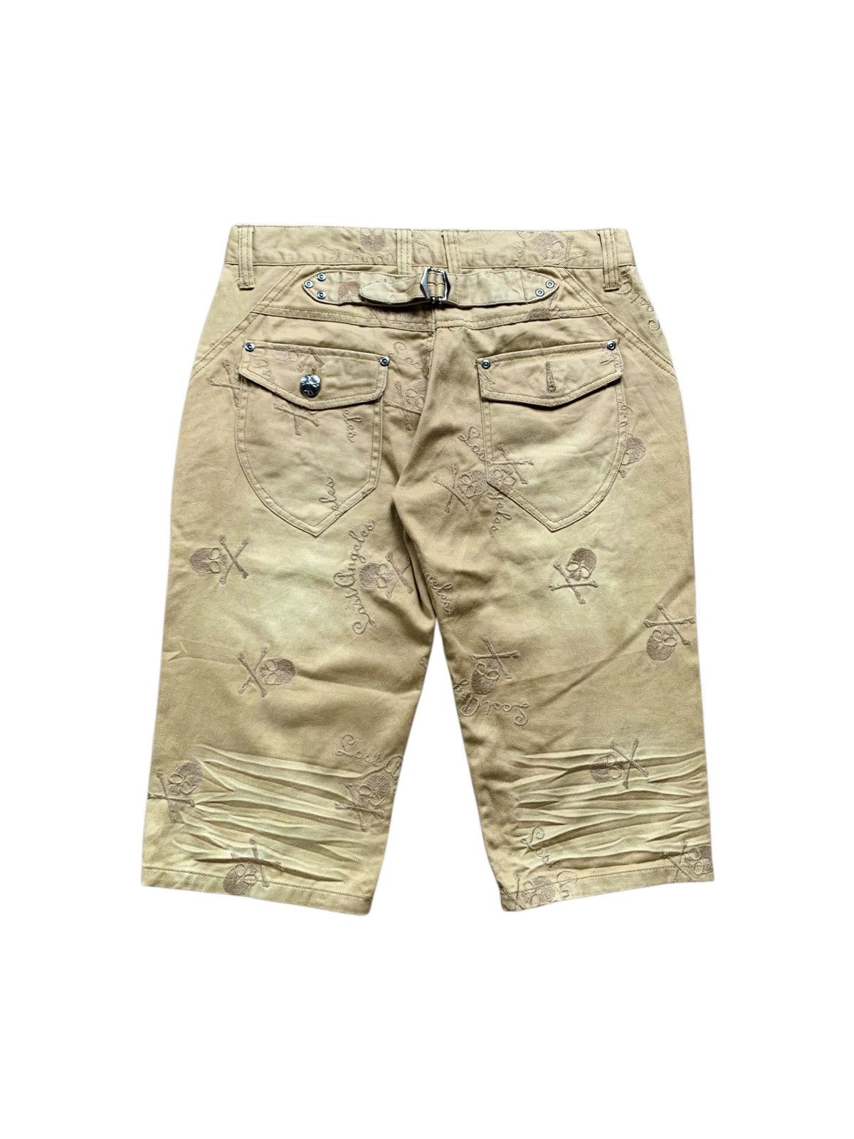 In The Attic × Japanese Brand 🕸️RARE🕸️in the attic skull emboired short pants Size US 31 - 3 Thumbnail