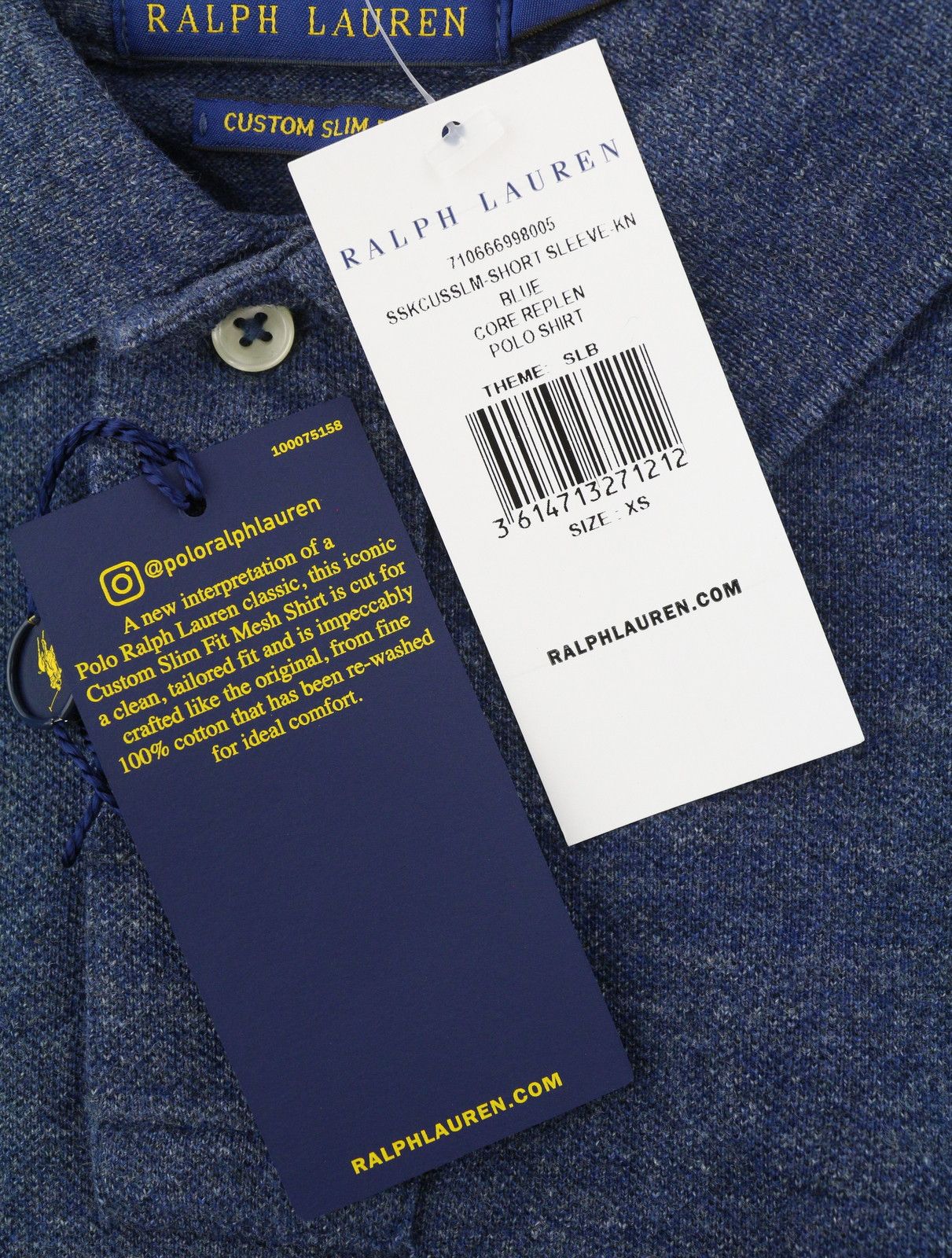 Ralph Lauren CUSTOM SLIM FIT XS Melange Embroidered Logo 87909 Size US XS / EU 42 / 0 - 11 Thumbnail