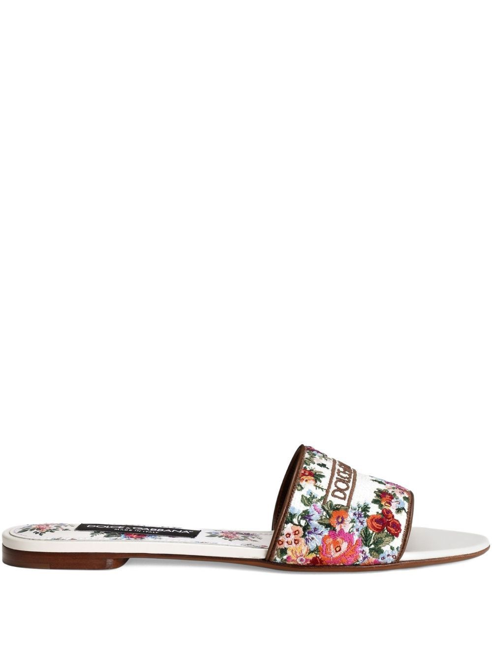 Dolce & Gabbana EMBROIDERED FLAT SANDALS Size US 6 / IT 36 - 1 Thumbnail
