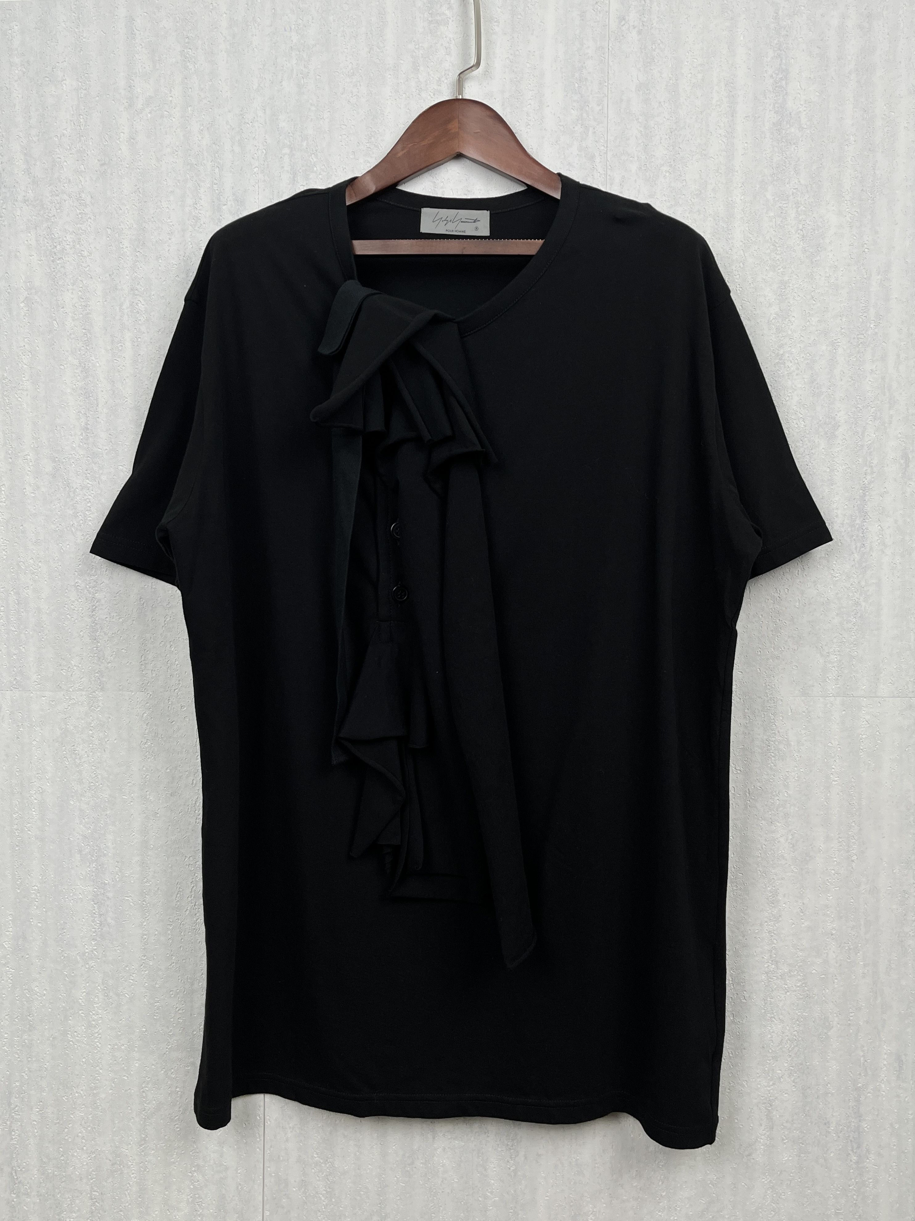 Yohji Yamamoto Yohji Yamamoto Pour Homme Ruffle Detail Button T-Shirt Size US L / EU 52-54 / 3 - 1 Thumbnail