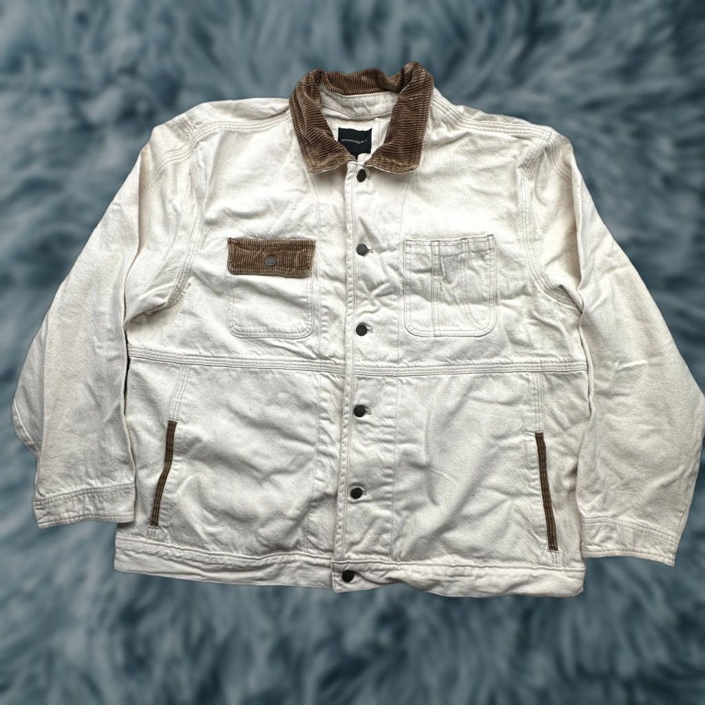 Banana Republic Banana Republic Denim Workwear Trucker Ranch Chore Coat Jacket Mens XXL Cream Jacket Coat Men 2XL Denim Coat Cream Mens Ranch Chore Jacket Size US XXL / EU 58 / 5 - 1 Thumbnail
