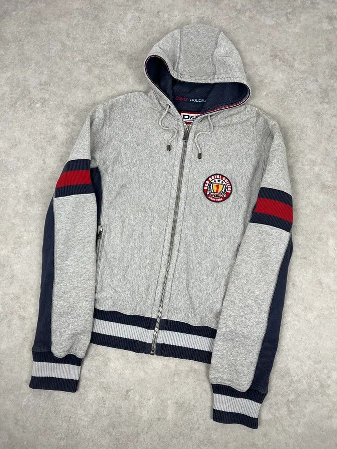 Dolce & Gabbana AW2007 Dolce & Gabbana Grey Royal College Zip-up Hoodie Size US M / EU 48-50 / 2 - 5 Thumbnail