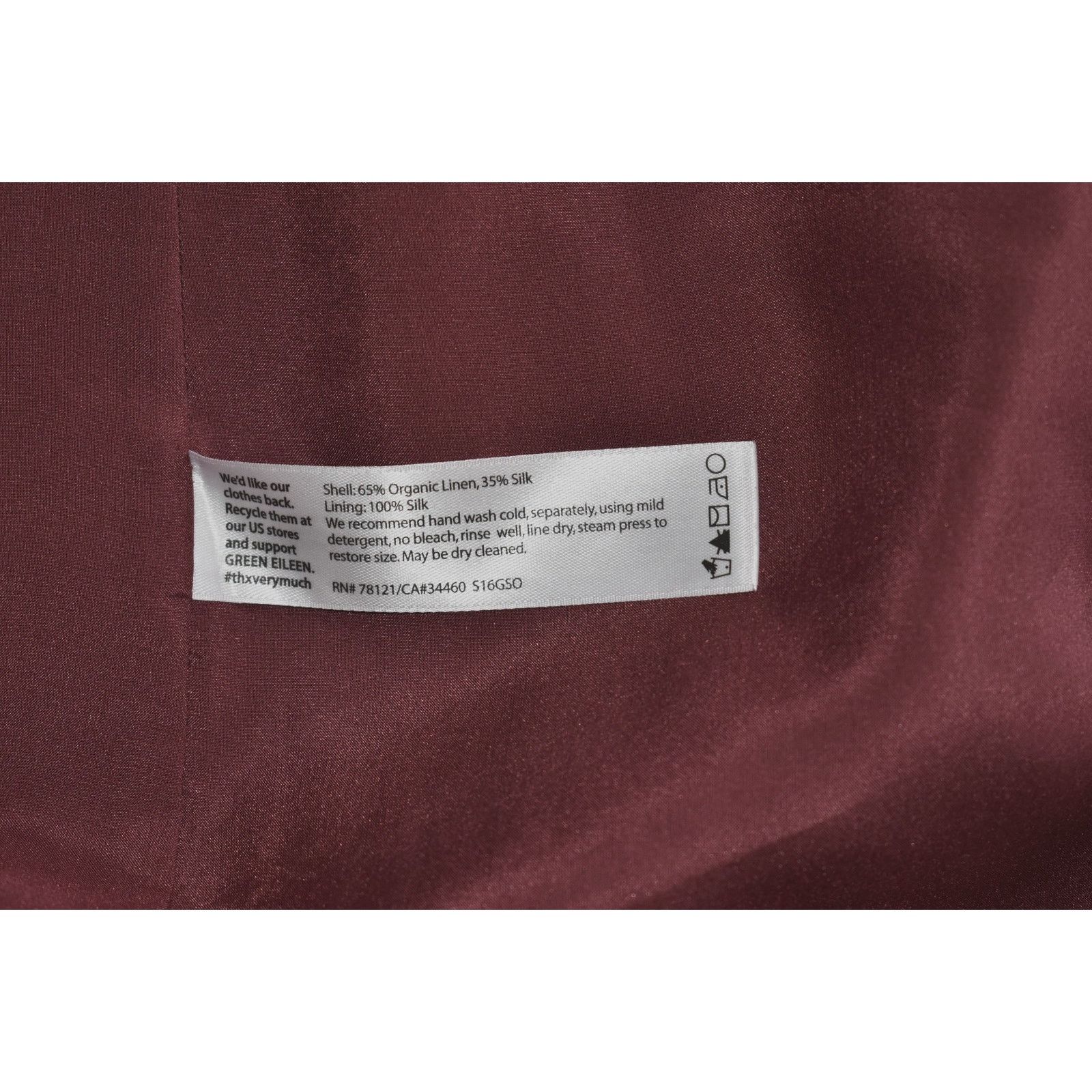 Eileen Fisher EILEEN FISHER Burgundy Linen & Silk Shimmer Jacket Size S/P Size S / US 4 / IT 40 - 5 Thumbnail