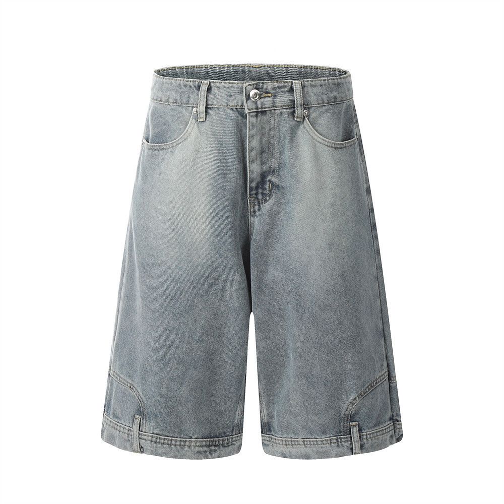 Japanese Brand × Vintage Men's high street trend washed straight cargo denim shorts Size US 32 / EU 48 - 1 Thumbnail