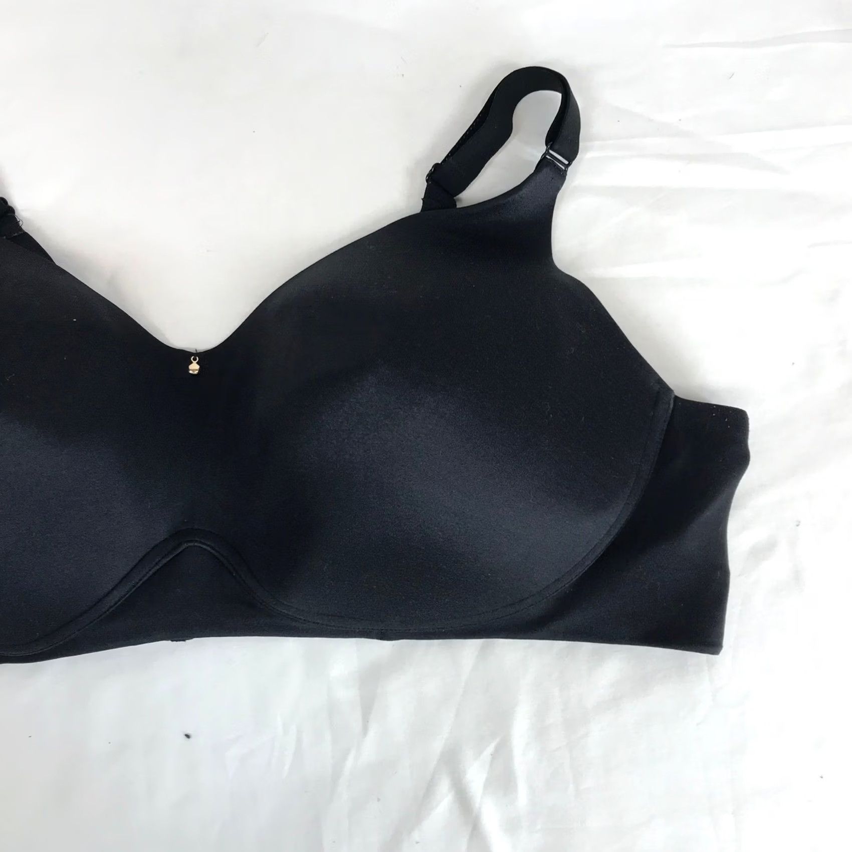 Vintage Cacique Black Lightly Lined No-Wire Wireless Bra 42DDD Plus Size Lane Bryant Shirt Bra Womens Size ONE SIZE - 3 Thumbnail