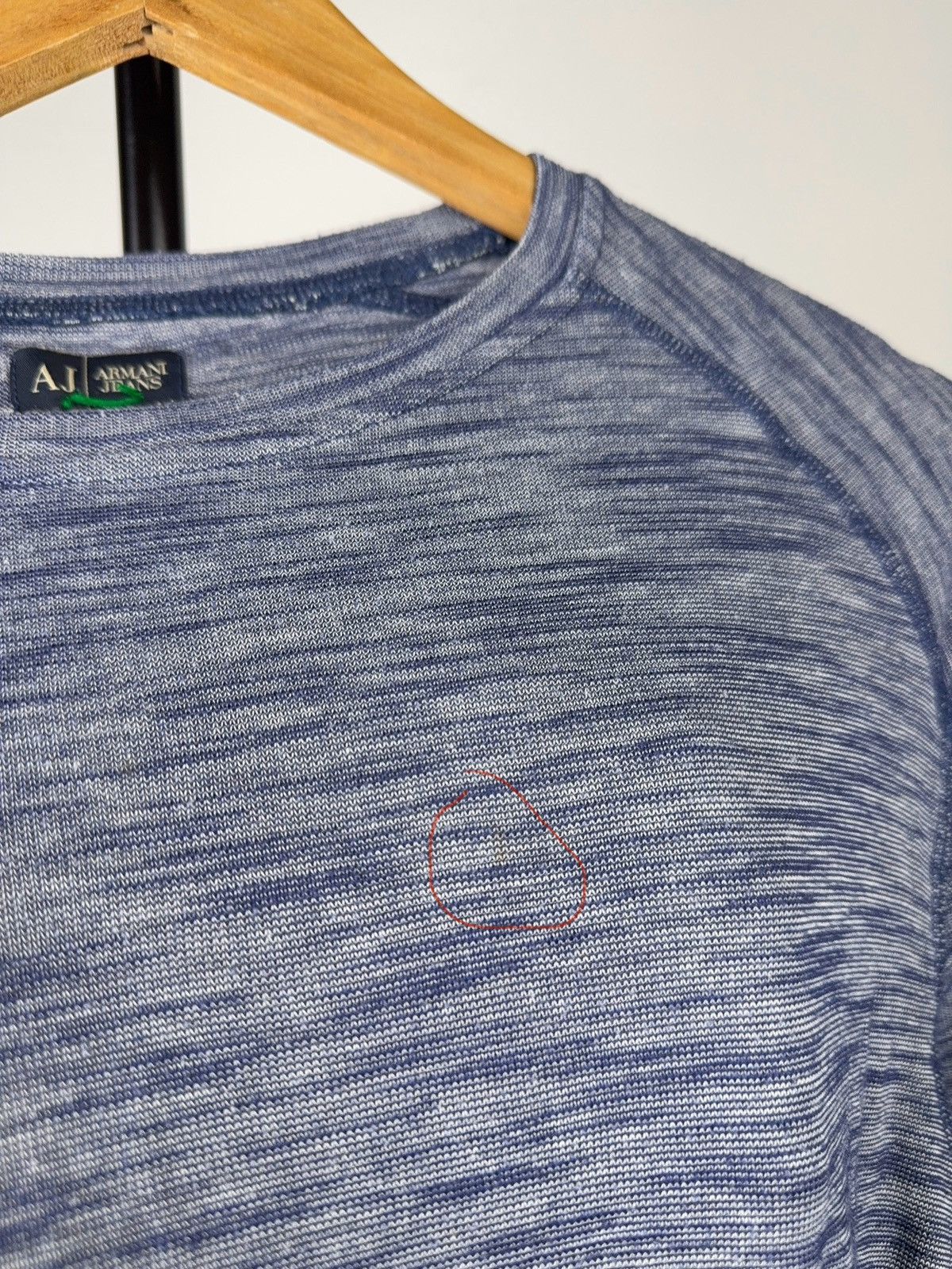 Armani 00s Armani Jeans Italy Blue Melange Stretch T-Shirt Slim Fit Size US M / EU 48-50 / 2 - 12 Thumbnail