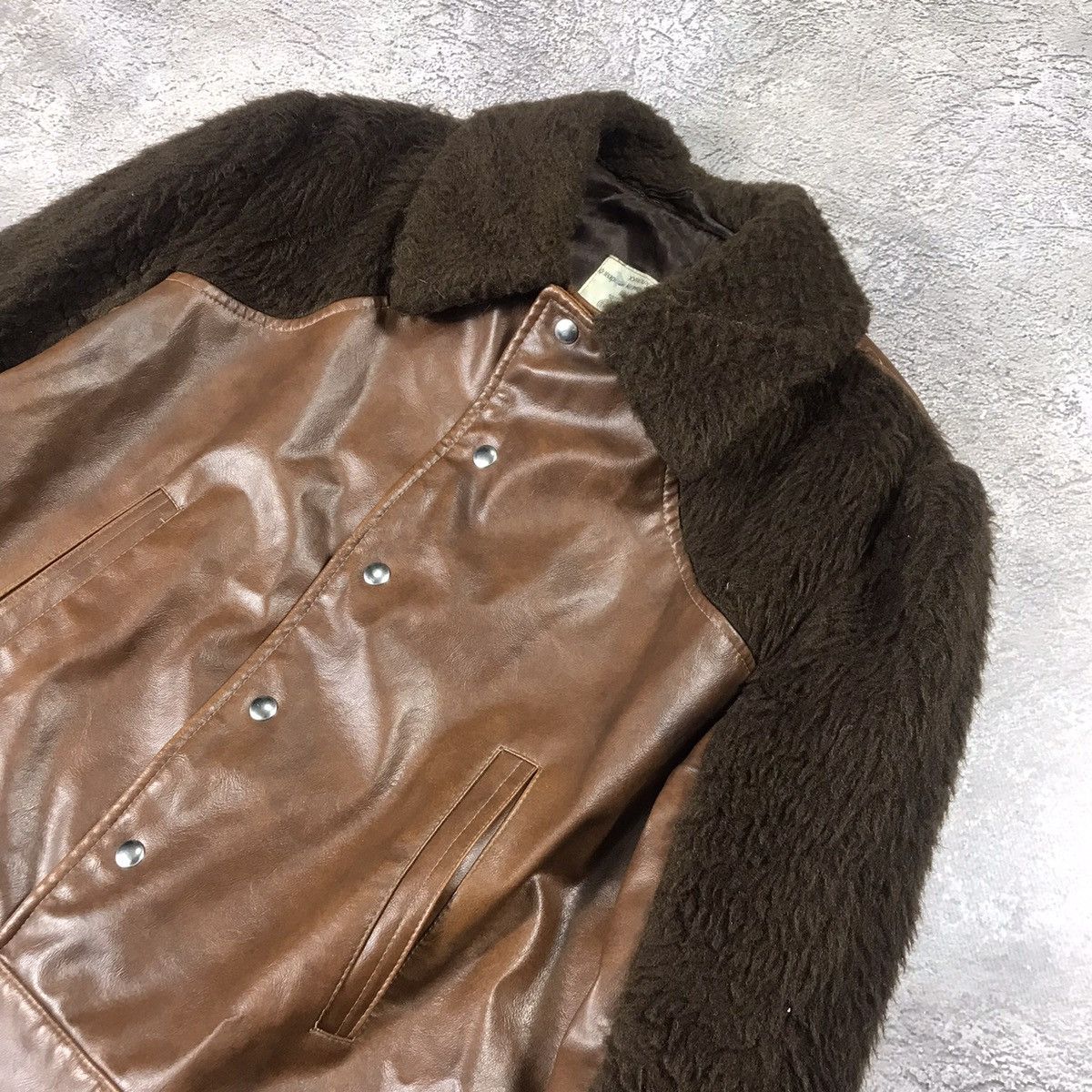 Vintage Vintage 90s Y2K Leather Jacket Two Tone Streetwear Baggy M Size US M / EU 48-50 / 2 - 5 Thumbnail