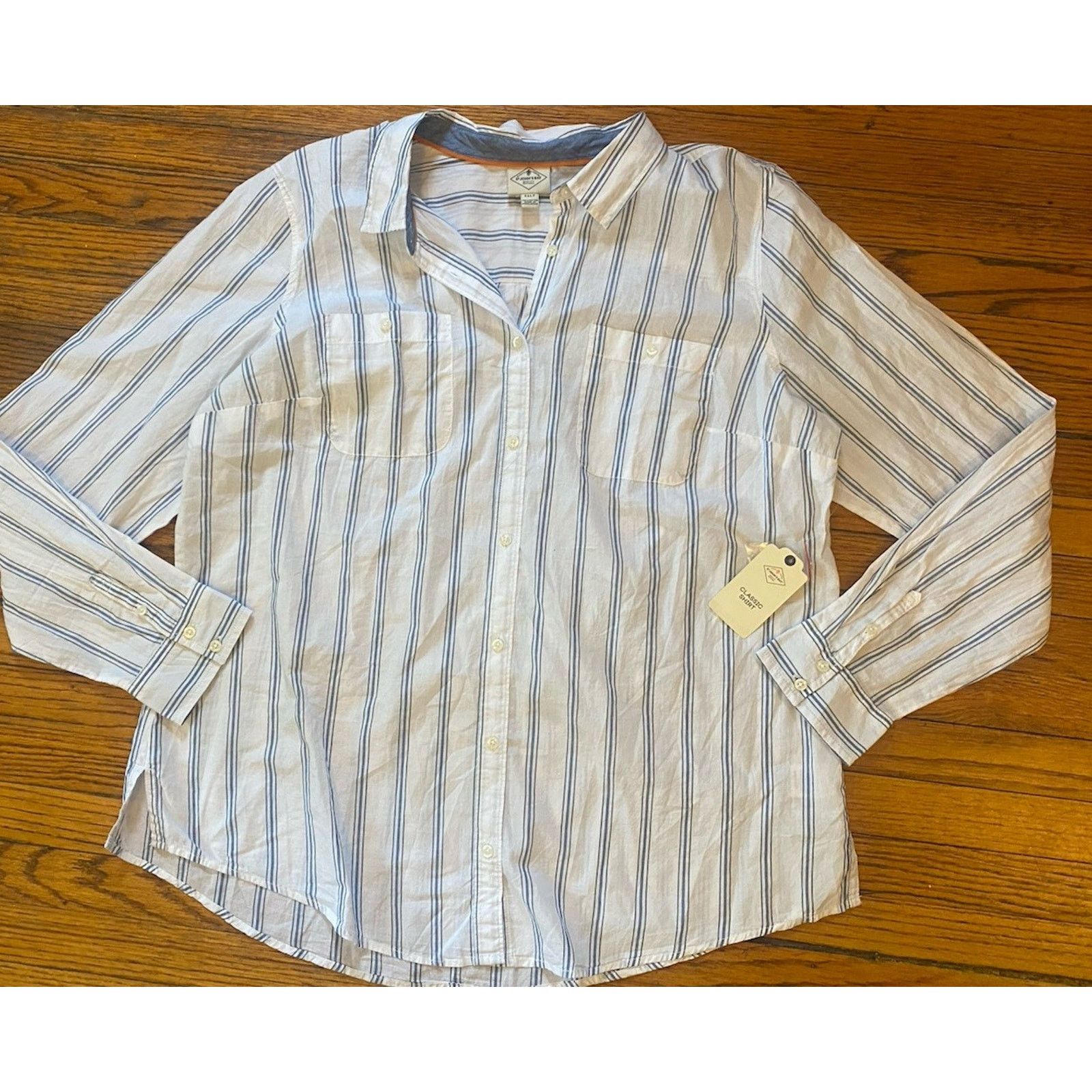 St. Johns Bay NWT St Johns Bay Button Up Stripe Shirt Womens XXLT Blue Size XXL / US 16-18 / IT 52-54 - 1 Thumbnail